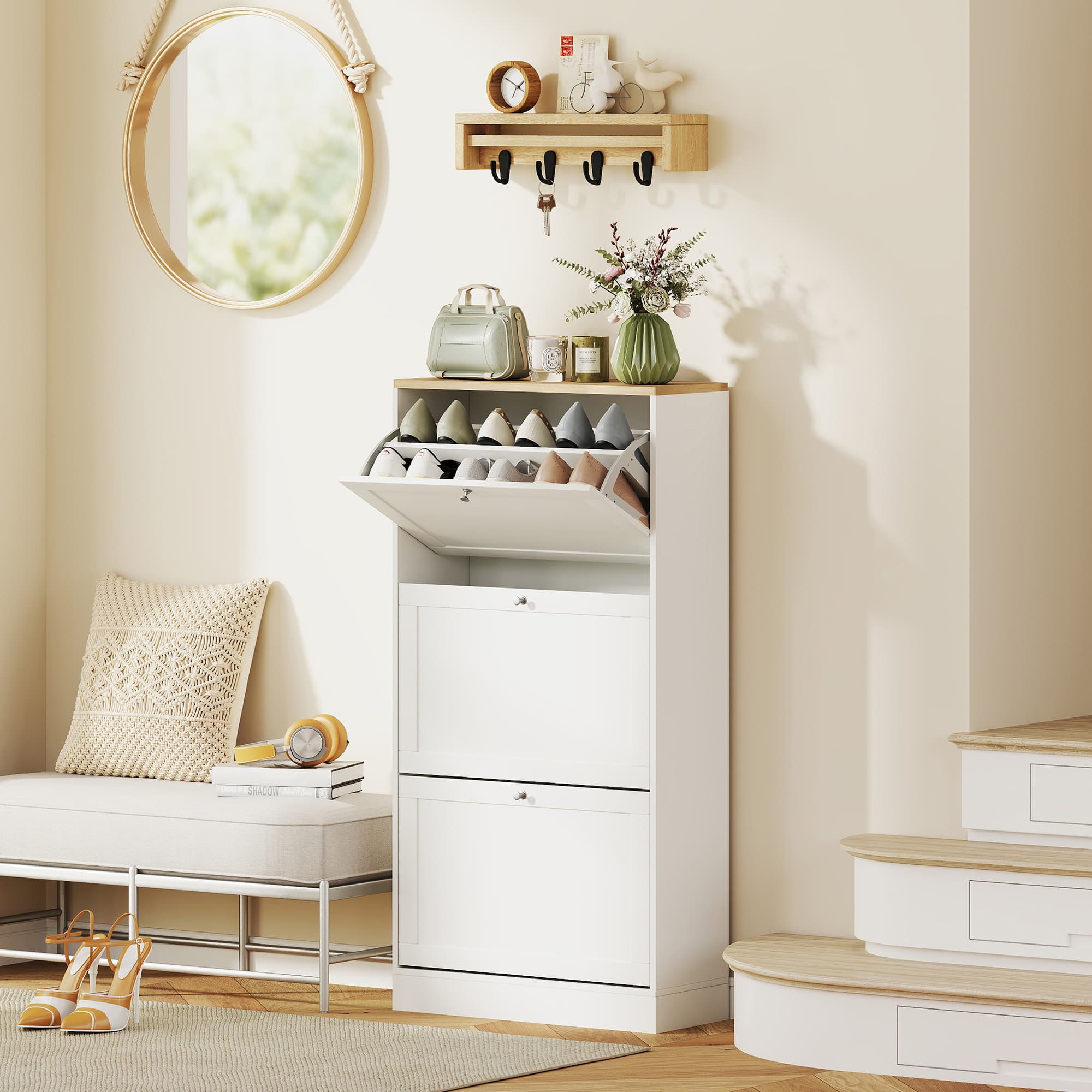 Transform Your Hallway with this Slim White Shoe Cabinet - image 3