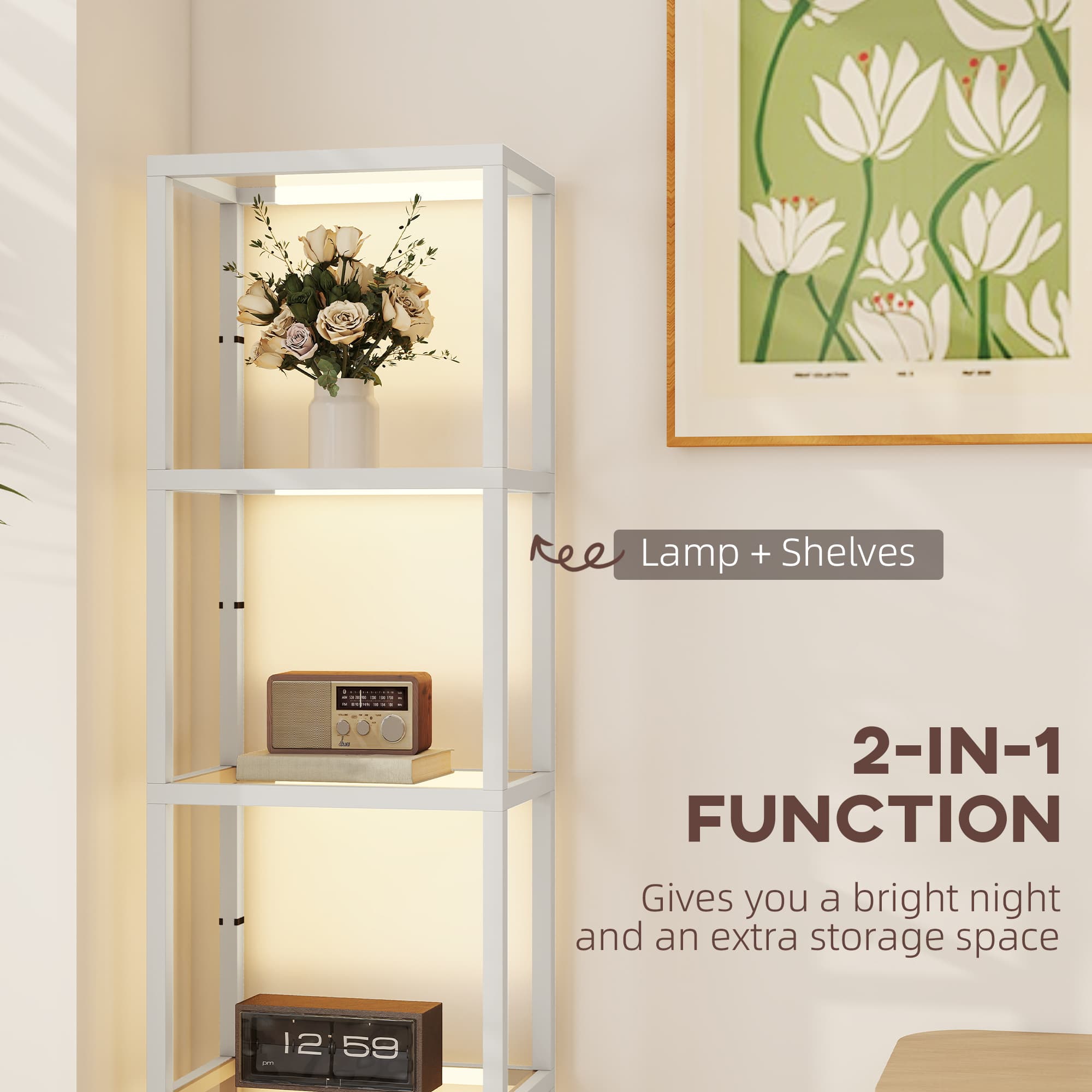 Transform Your Space with this Grey 4-Tier LED Display Lamp - image 4