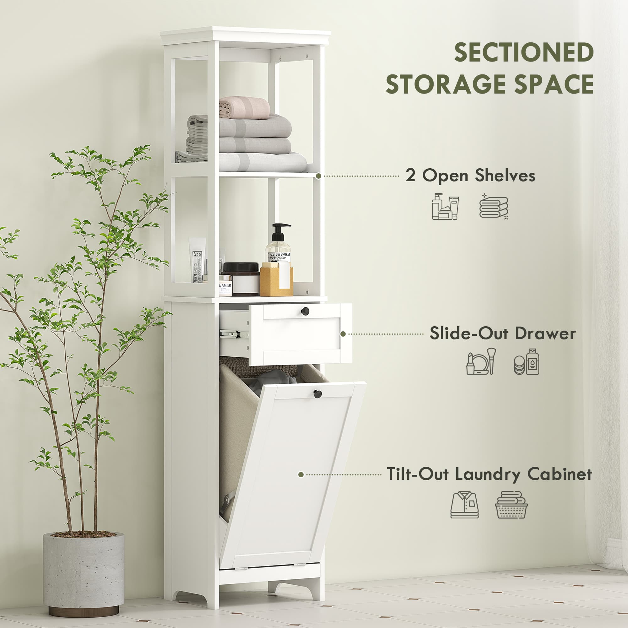 Effortless Bathroom Storage with Integrated Laundry Hamper - image 5