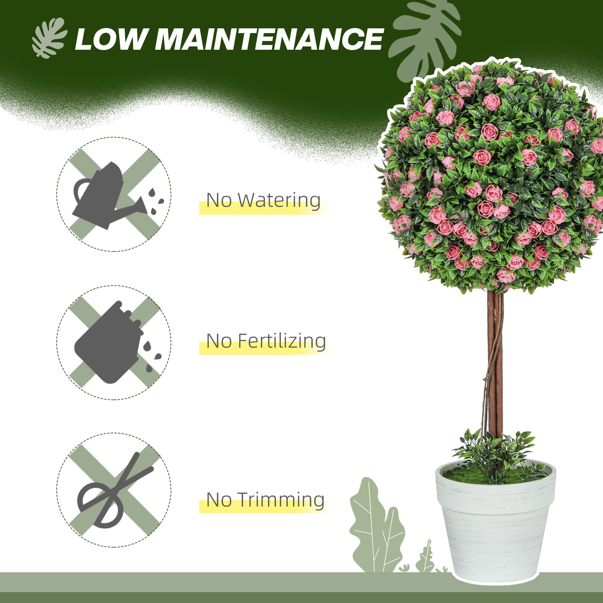 Pink Artificial Rose Topiary Trees for Easy Decor - image 6