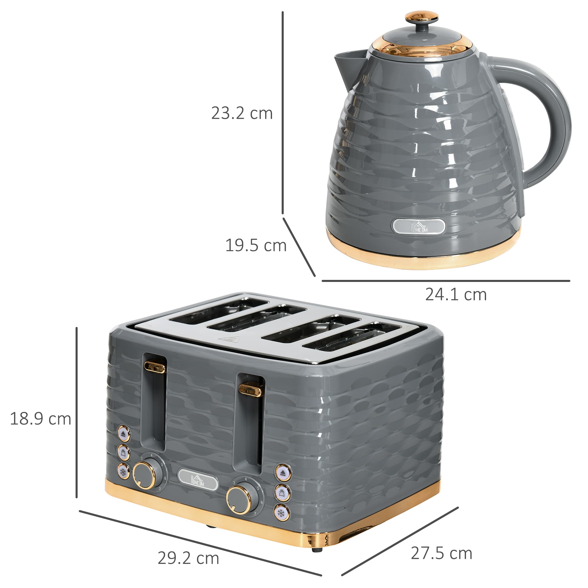 Transform Your Mornings with this Grey Kettle & Toaster Set - image 3