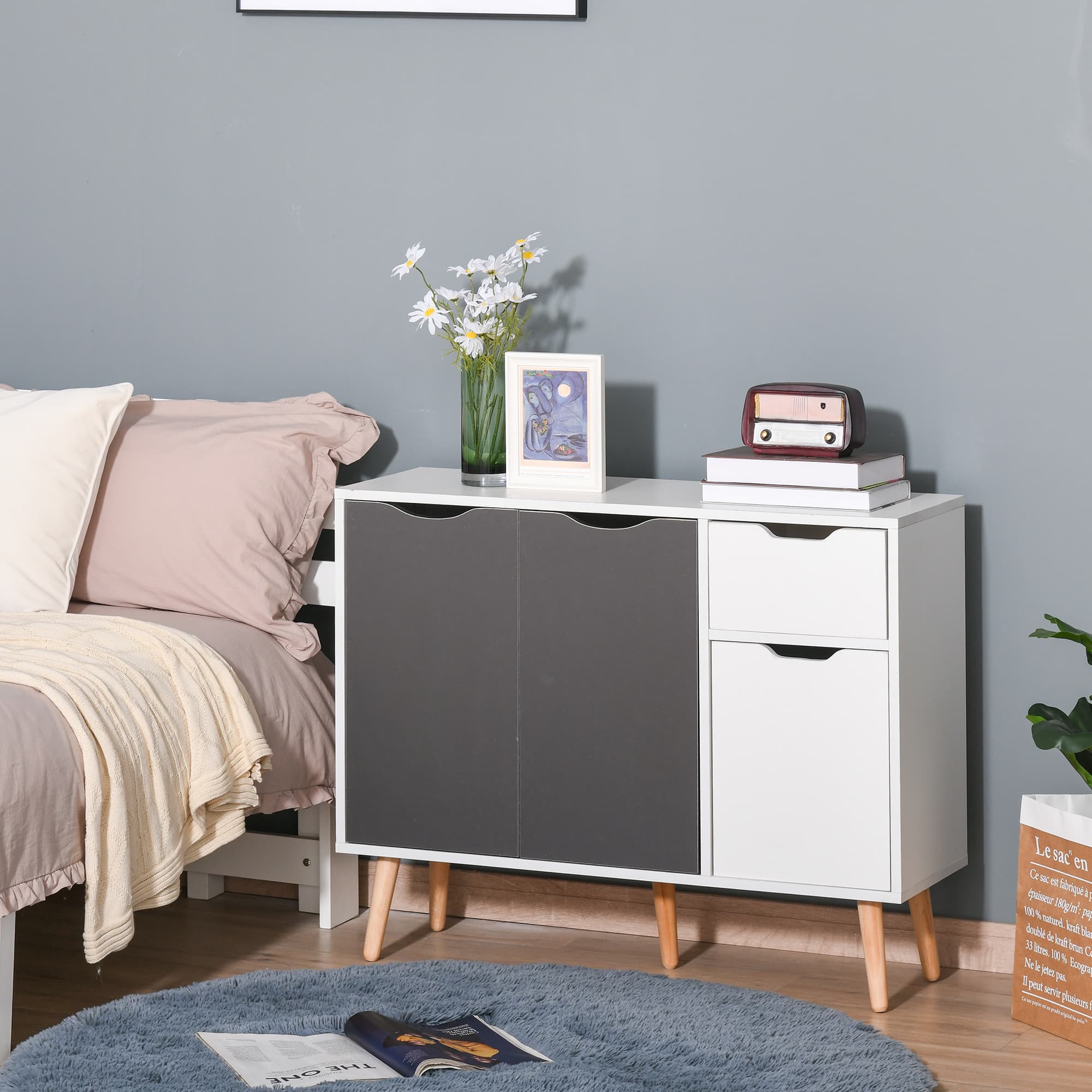 Grey Scandinavian Sideboard Cabinet for Effortless Storage - image 4
