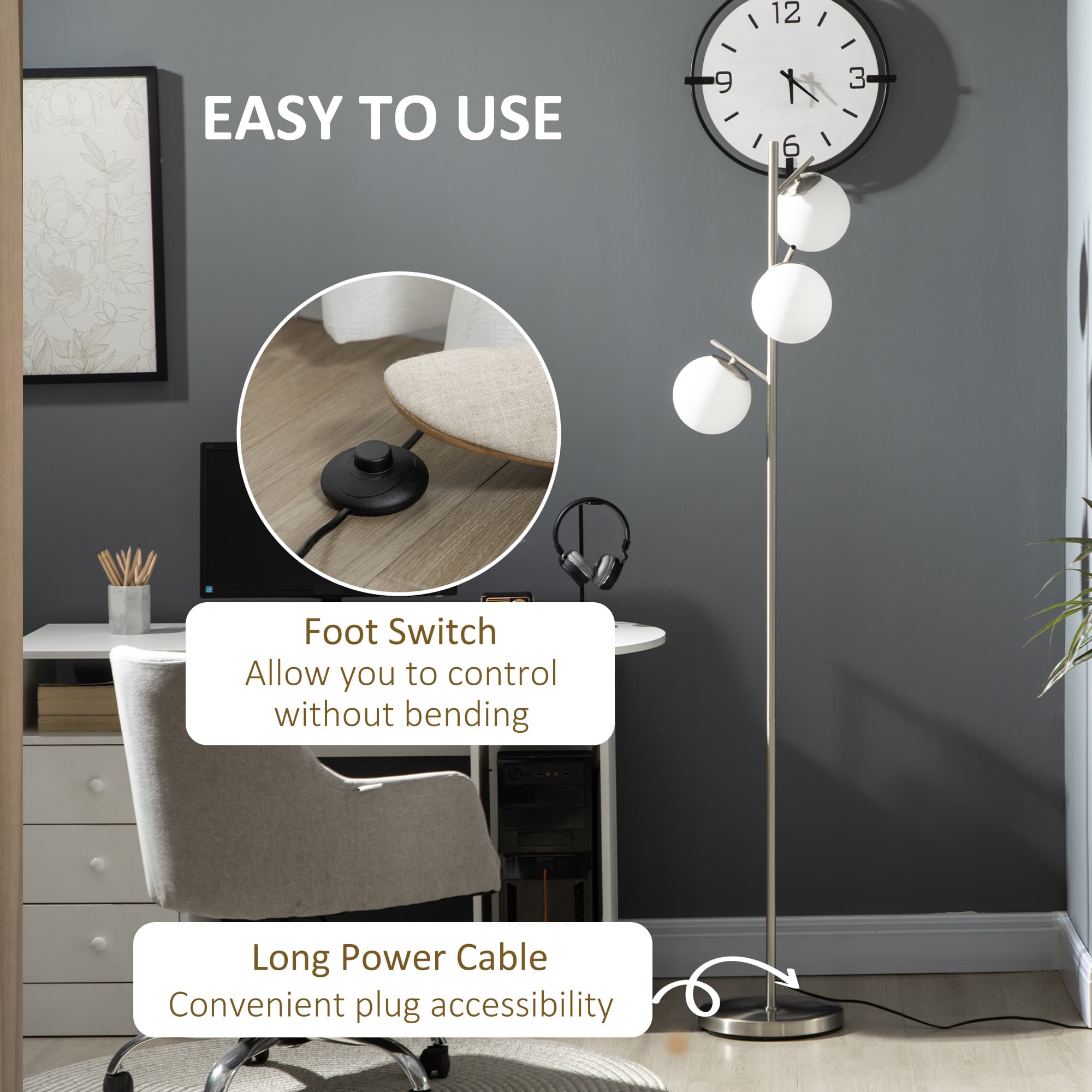 Transform Your Space with this Modern 3-Light Tree Floor Lamp - image 3