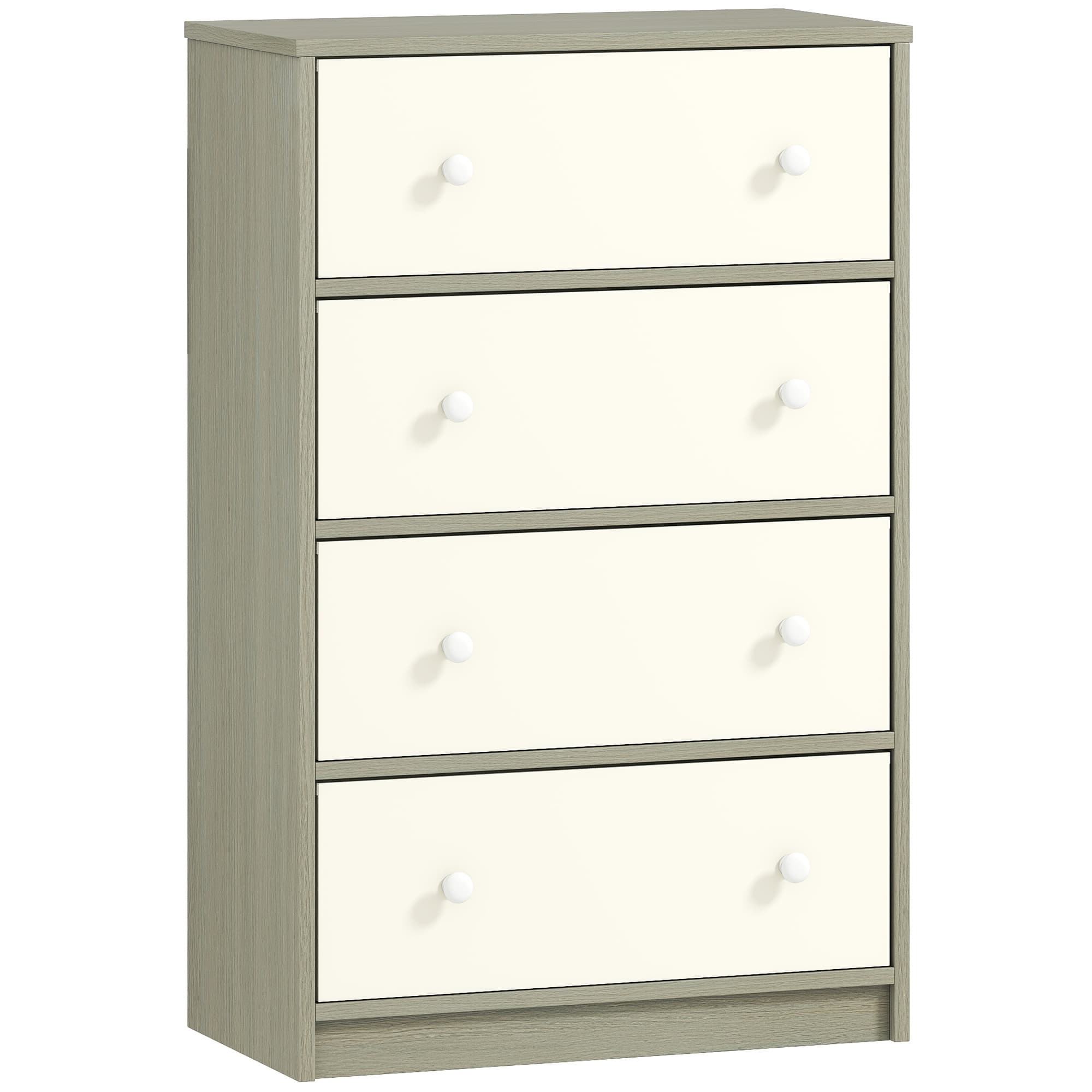 Transform Your Space With This 4-Drawer Fabric Dresser - White and Grey