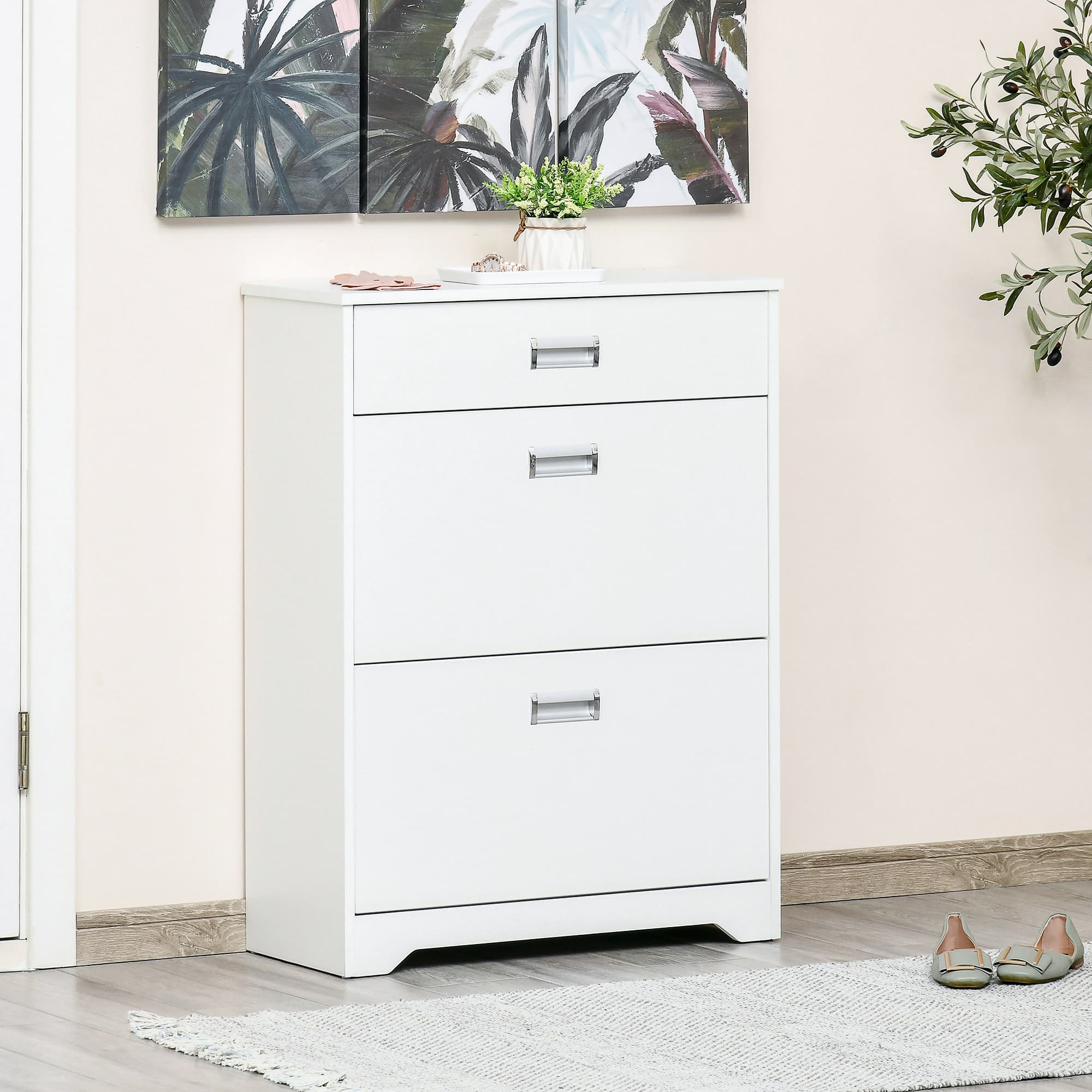 Transform Your Hallway With This Slim White Shoe Cabinet - image 1