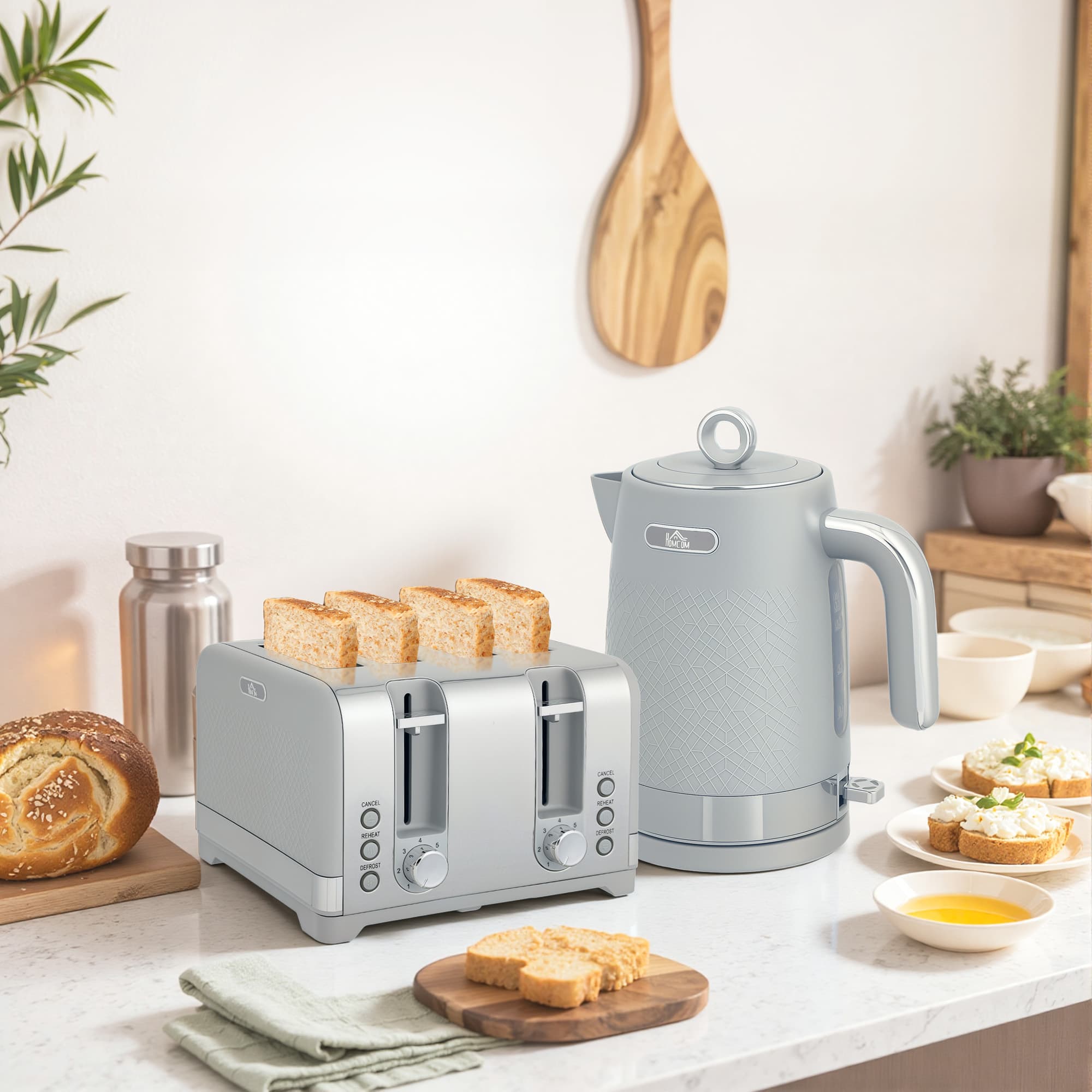 Transform Your Mornings with this Sleek Grey Breakfast Set - image 1