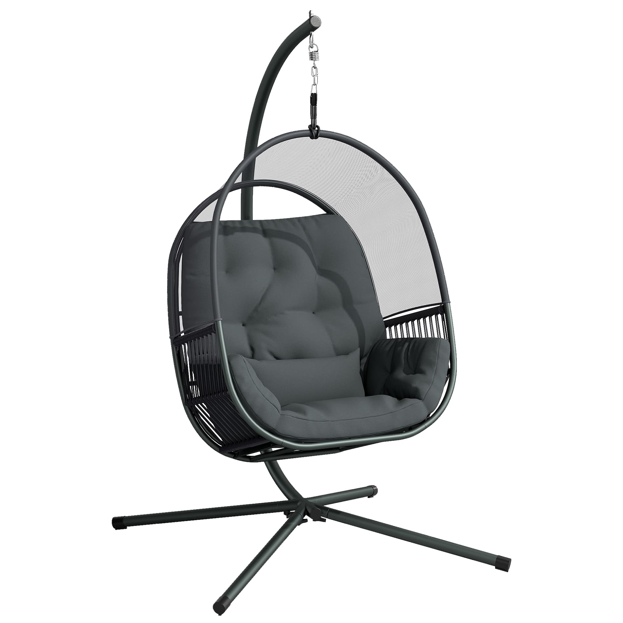 Transform Your Space with this Dark Grey Hanging Egg Chair - Dark Grey