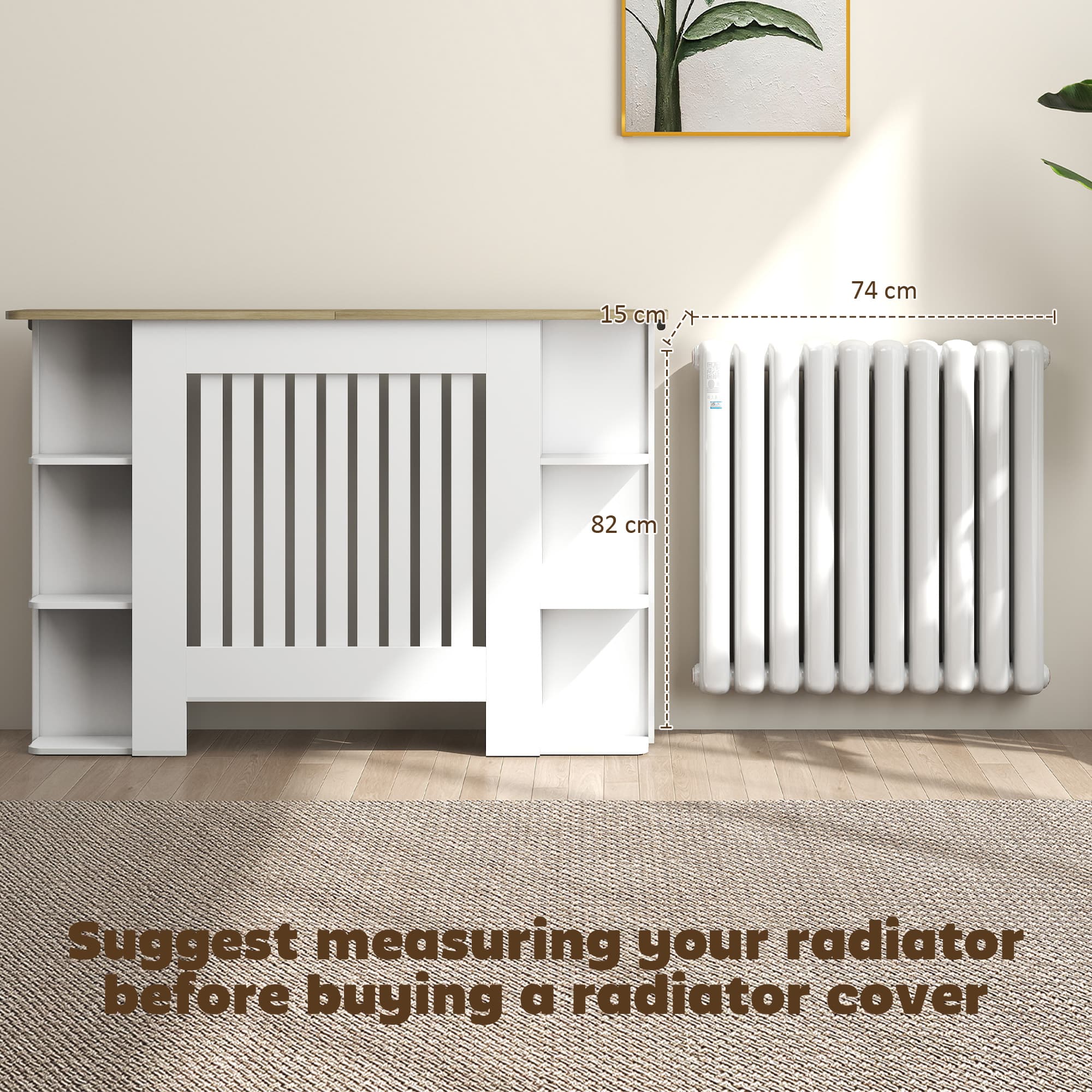 Transform Your Space with this White Slatted Radiator Cover - image 1