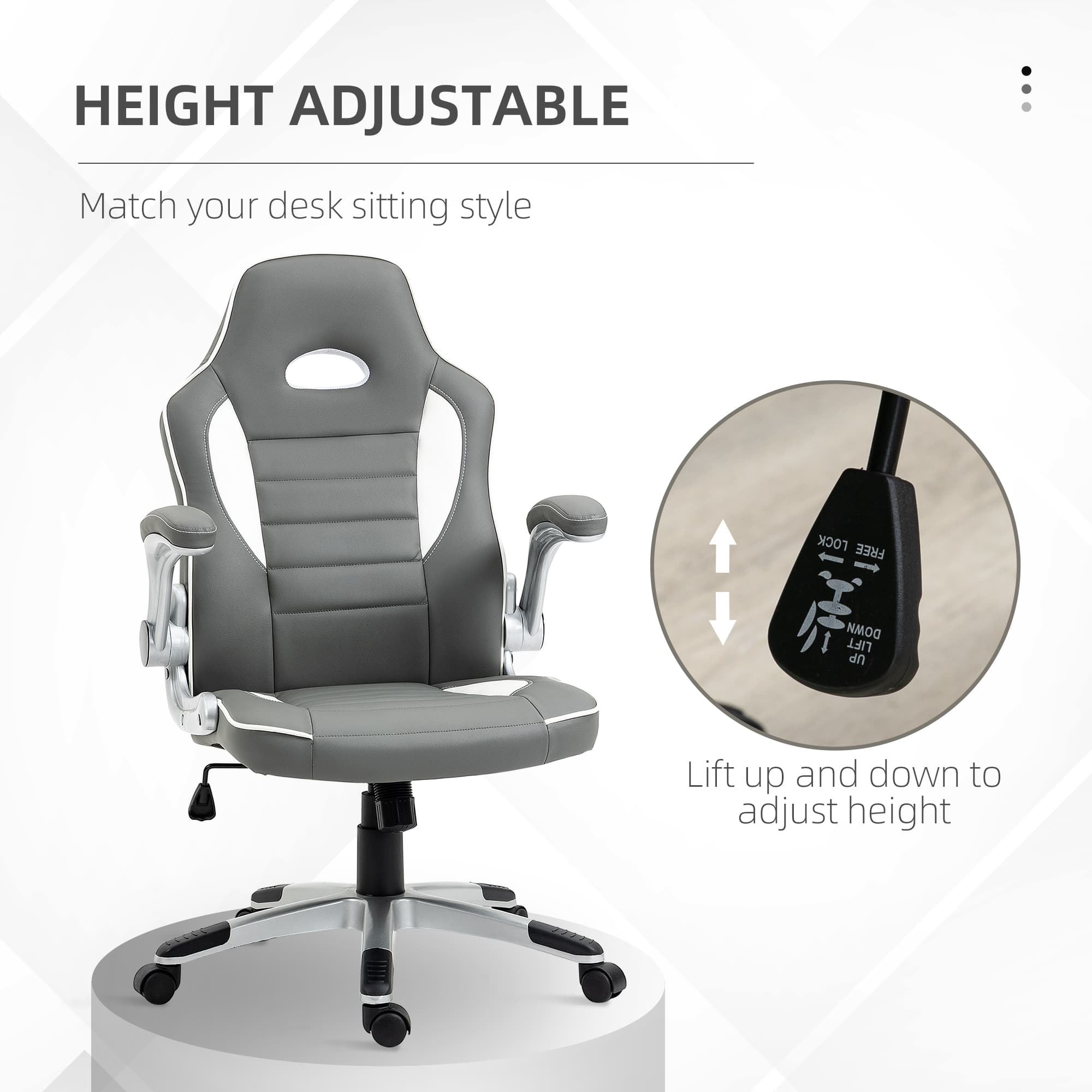 Transform Your Setup with the Vinsetto Grey Gaming Chair - image 4