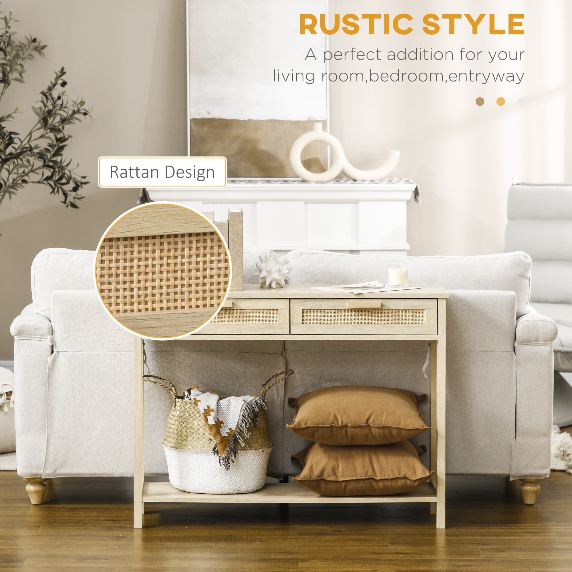 Transform Your Hallway with this Natural Rattan Console Table - image 1