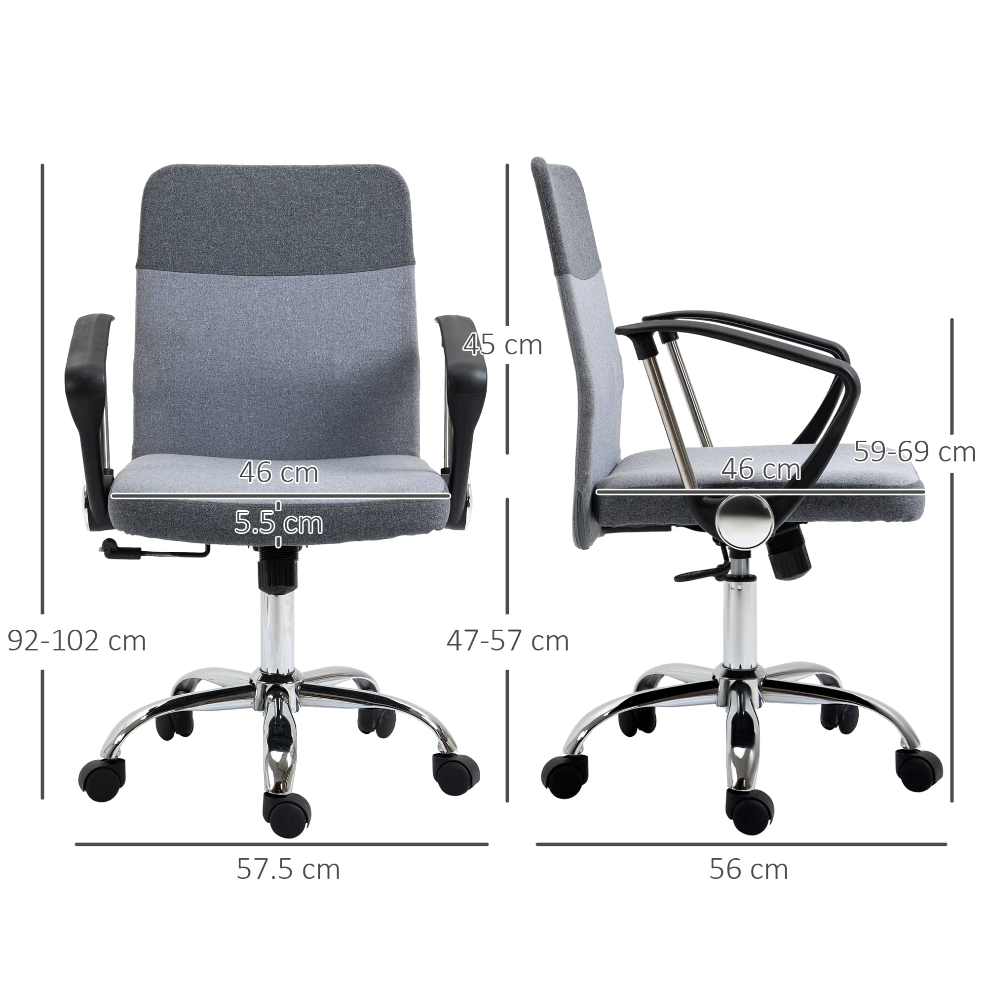 Transform Your Workspace with this Grey Linen Office Chair - image 3
