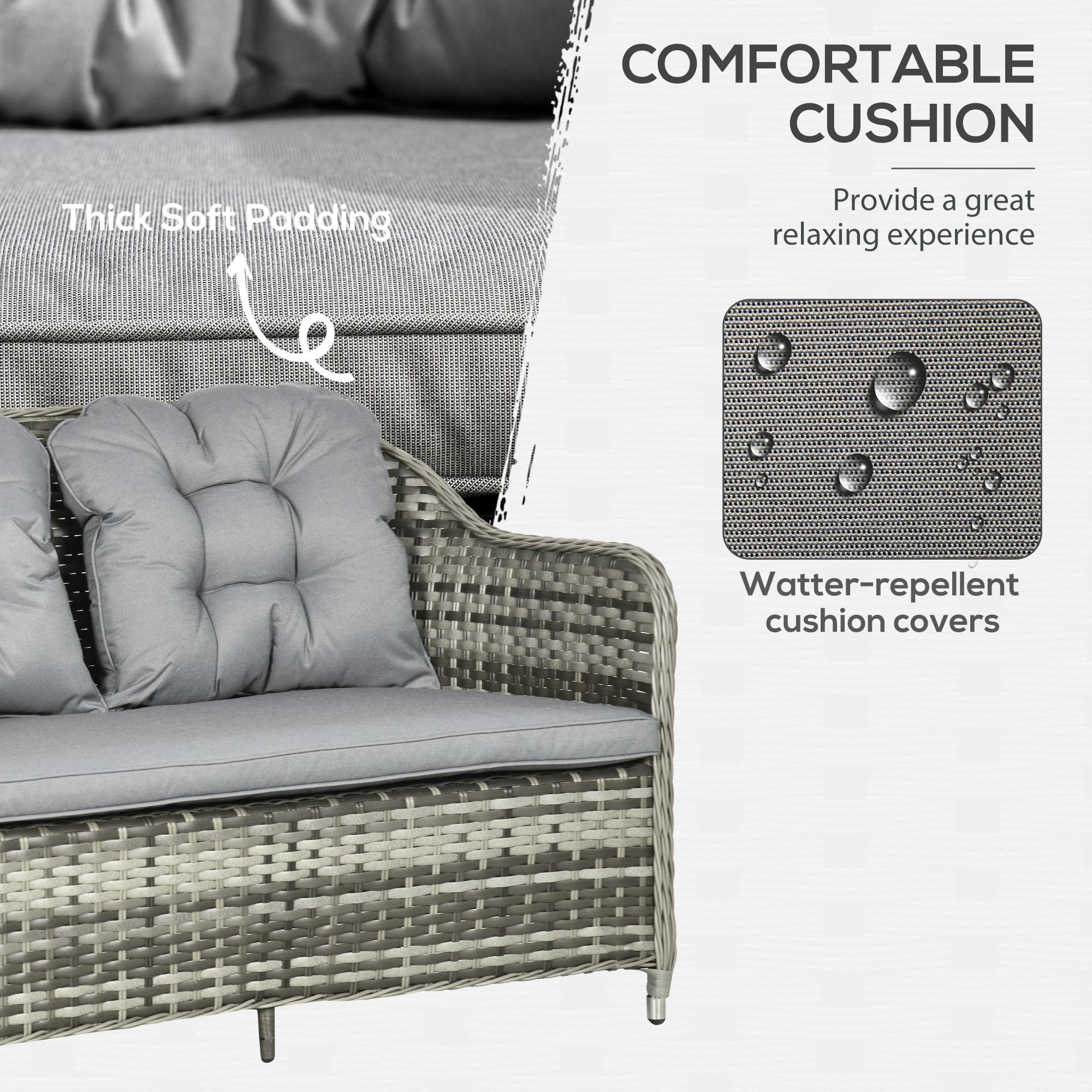 Transform Your Garden with this Grey 4-Piece Rattan Set - image 5