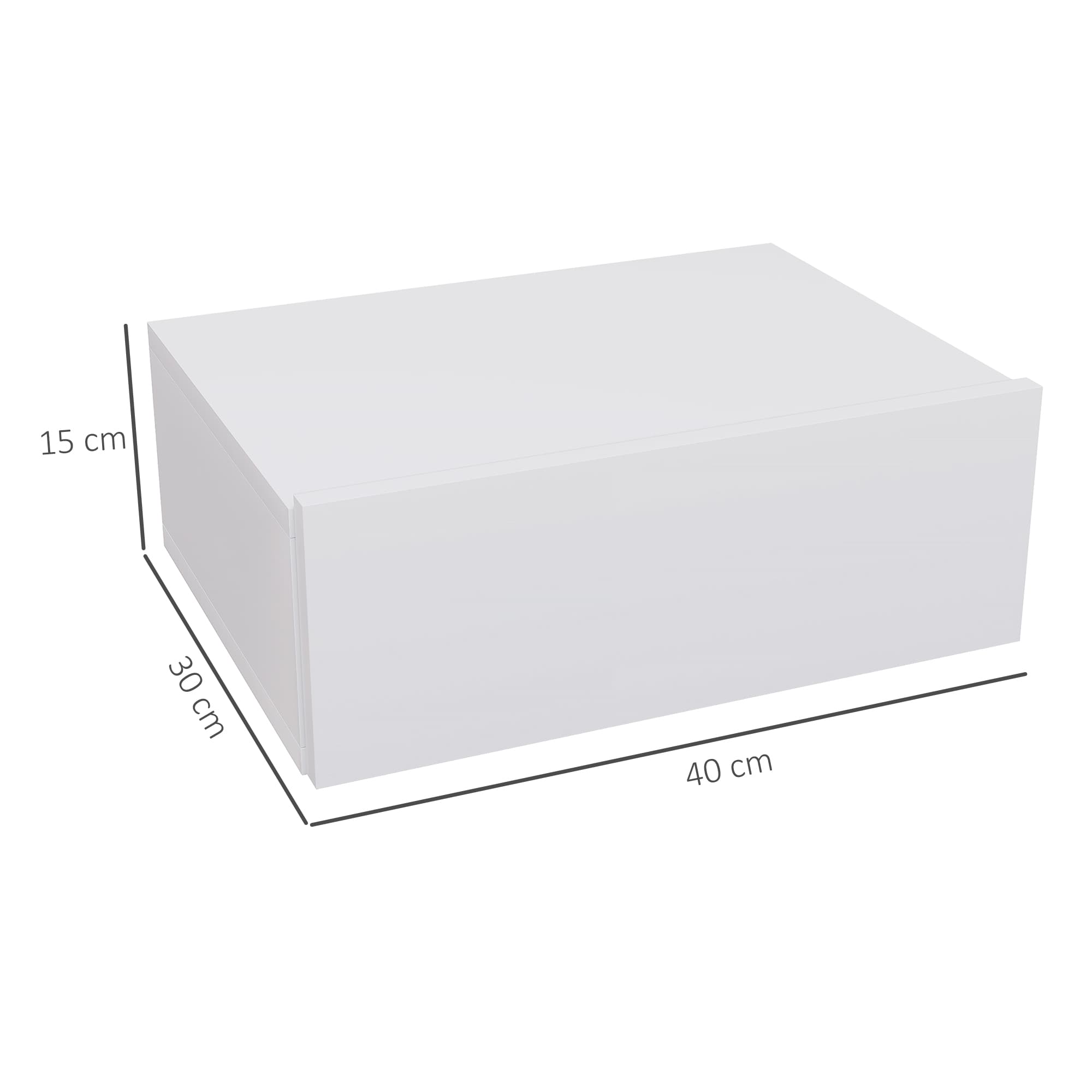 White Floating Bedside Table For Small Bedrooms - image 2
