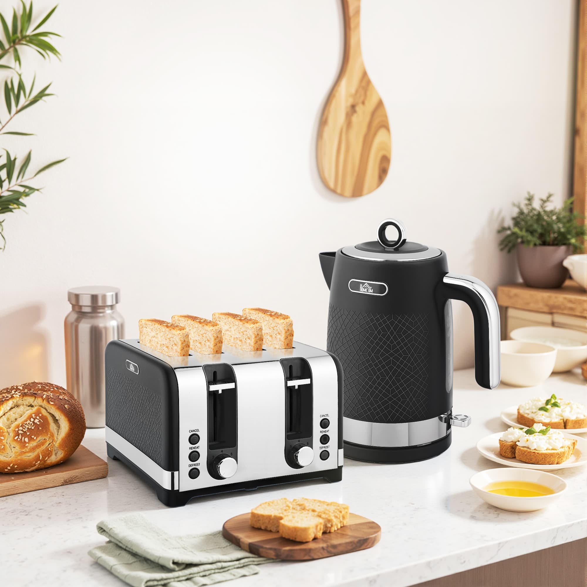 Transform Your Mornings: Matte Black Kettle & Toaster Set - image 1