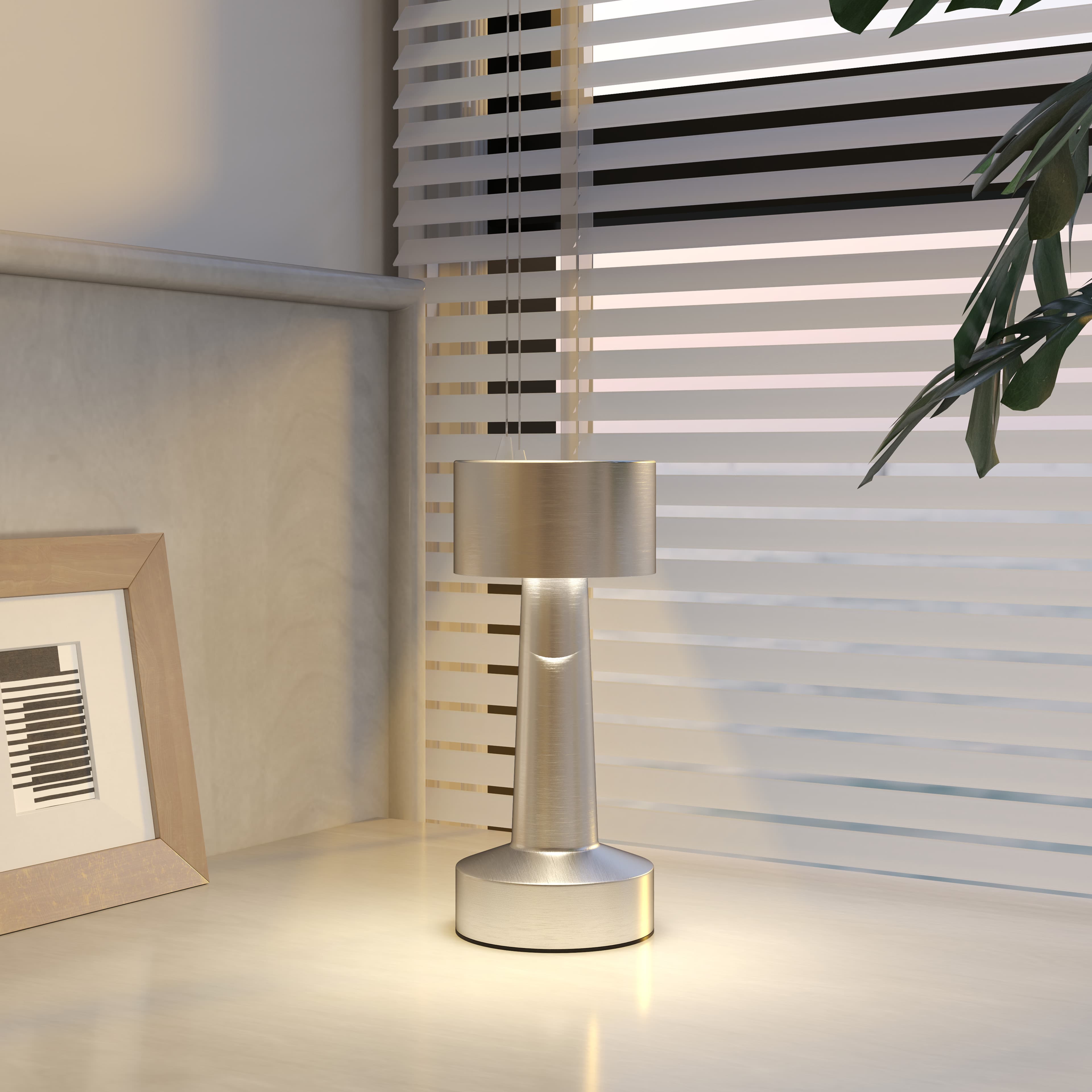 Cordless Silver Touch LED Table Lamp for Flexible Rooms - image 6