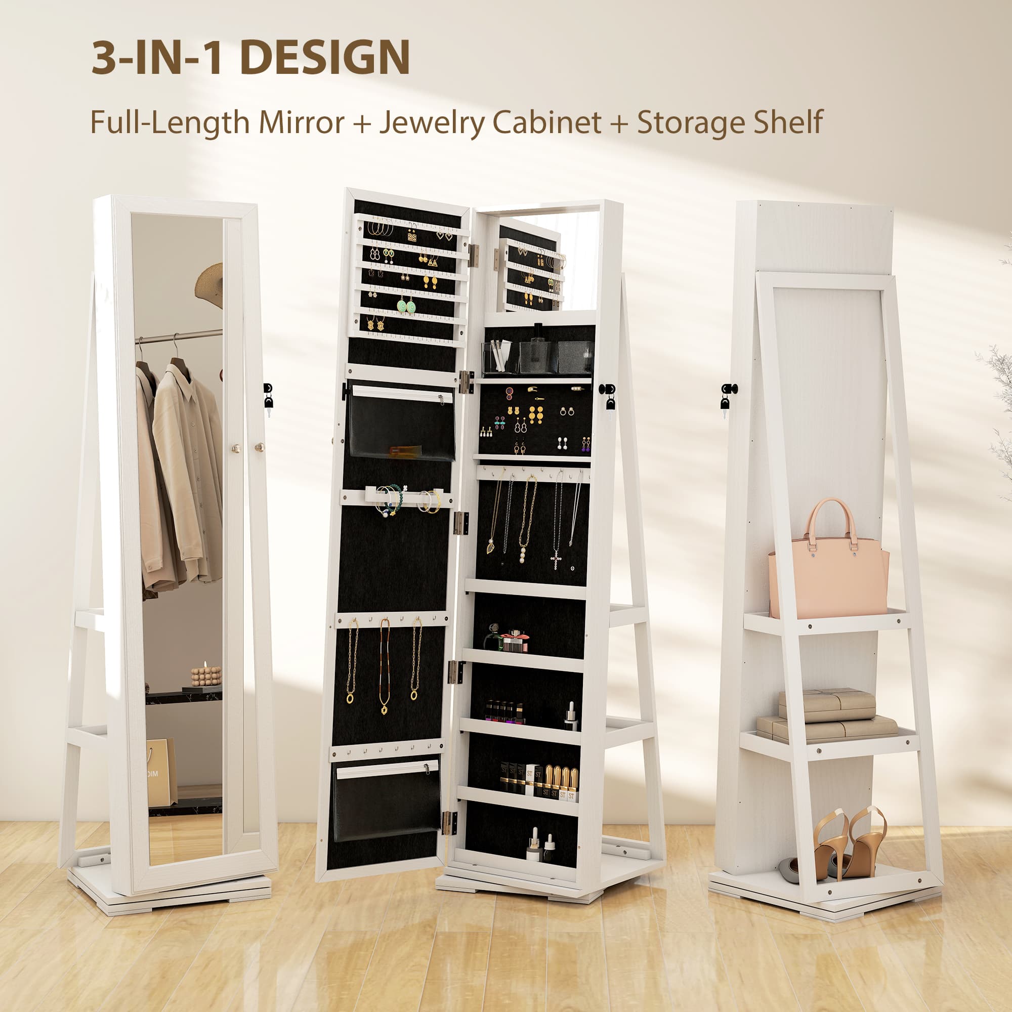 Transform Your Space with this 360° Swivel Jewellery Cabinet - image 3