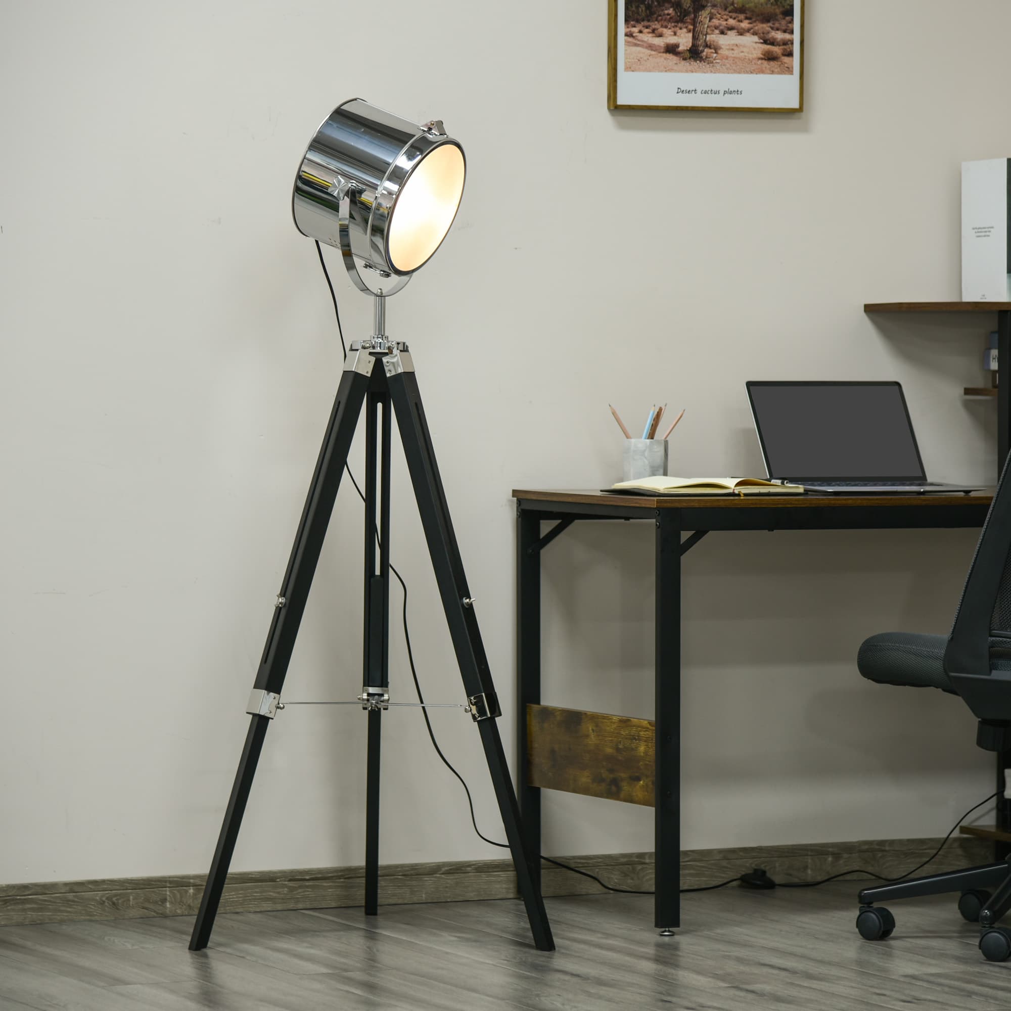 Black Tripod Floor Lamp with Adjustable Height - image 3
