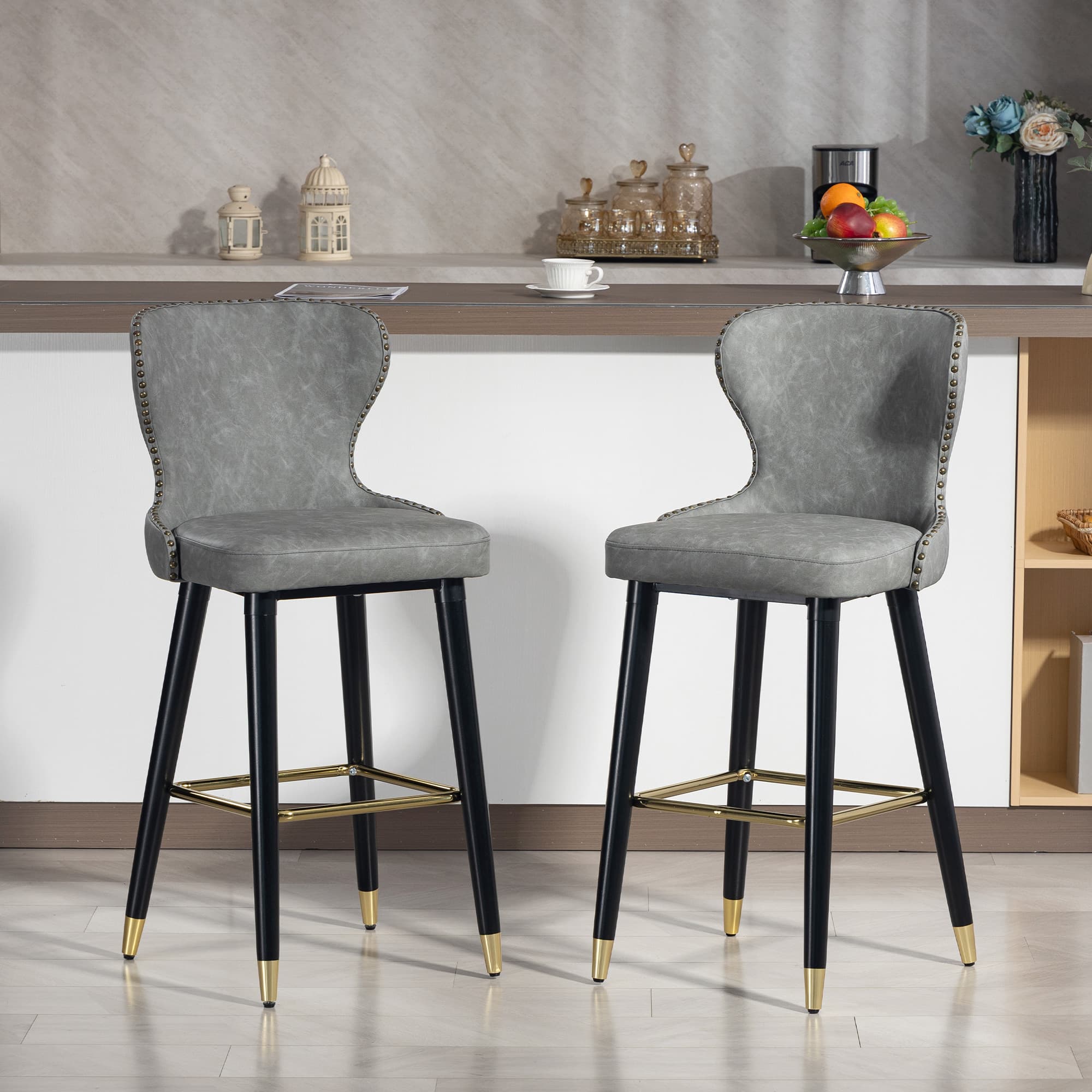Transform Your Kitchen With Premium Grey Leather Bar Stools - image 2