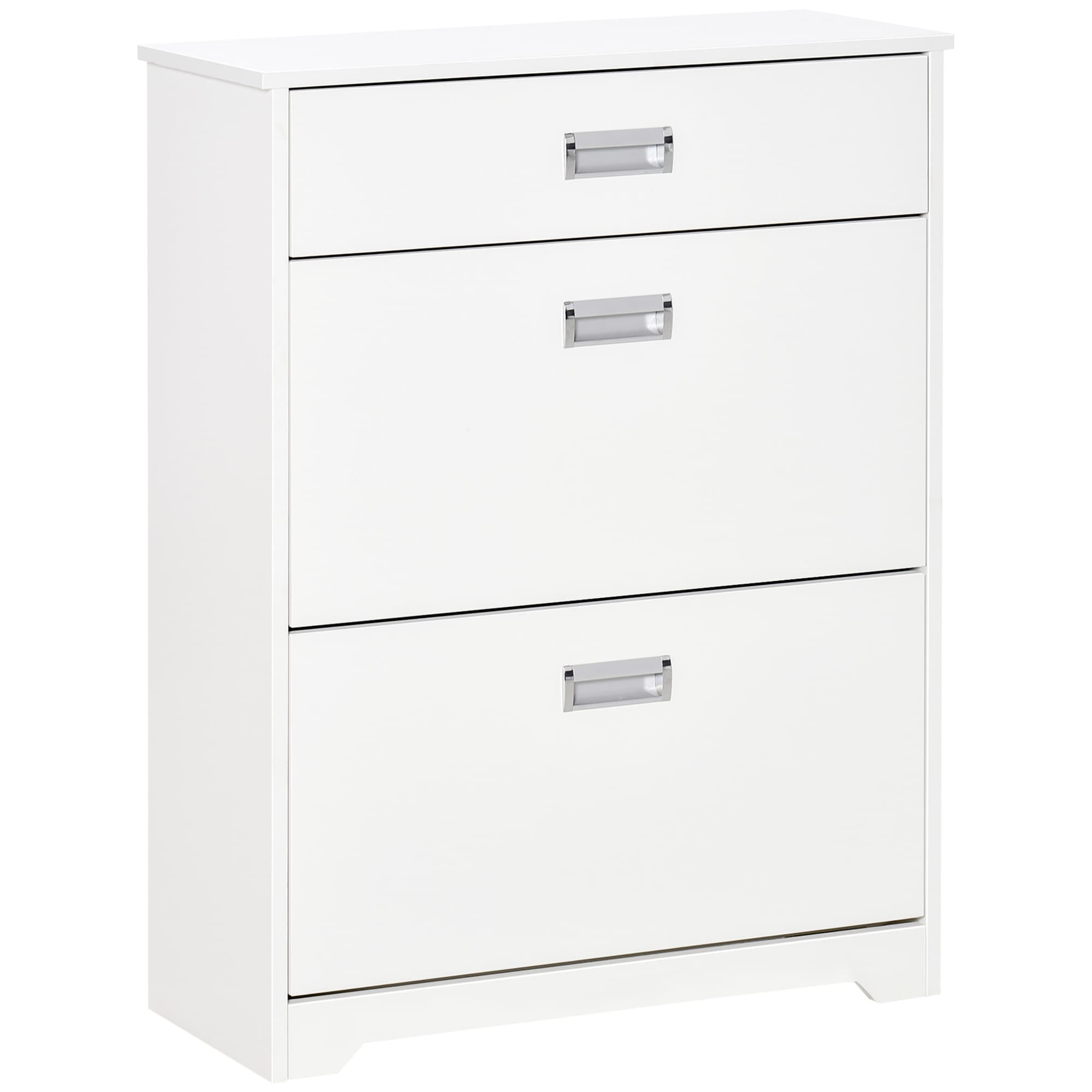 Transform Your Hallway With This Slim White Shoe Cabinet - White