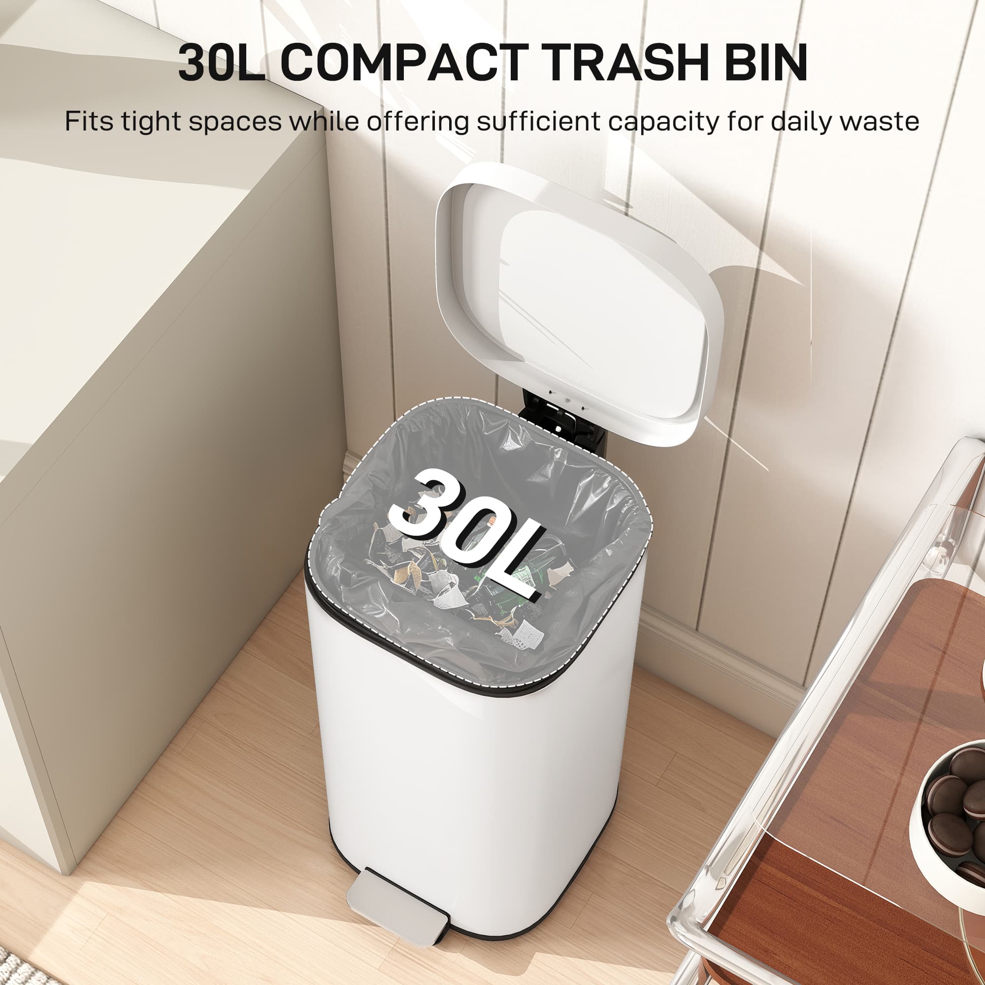 Cream 30L Pedal Bin for Kitchens and Offices - image 9