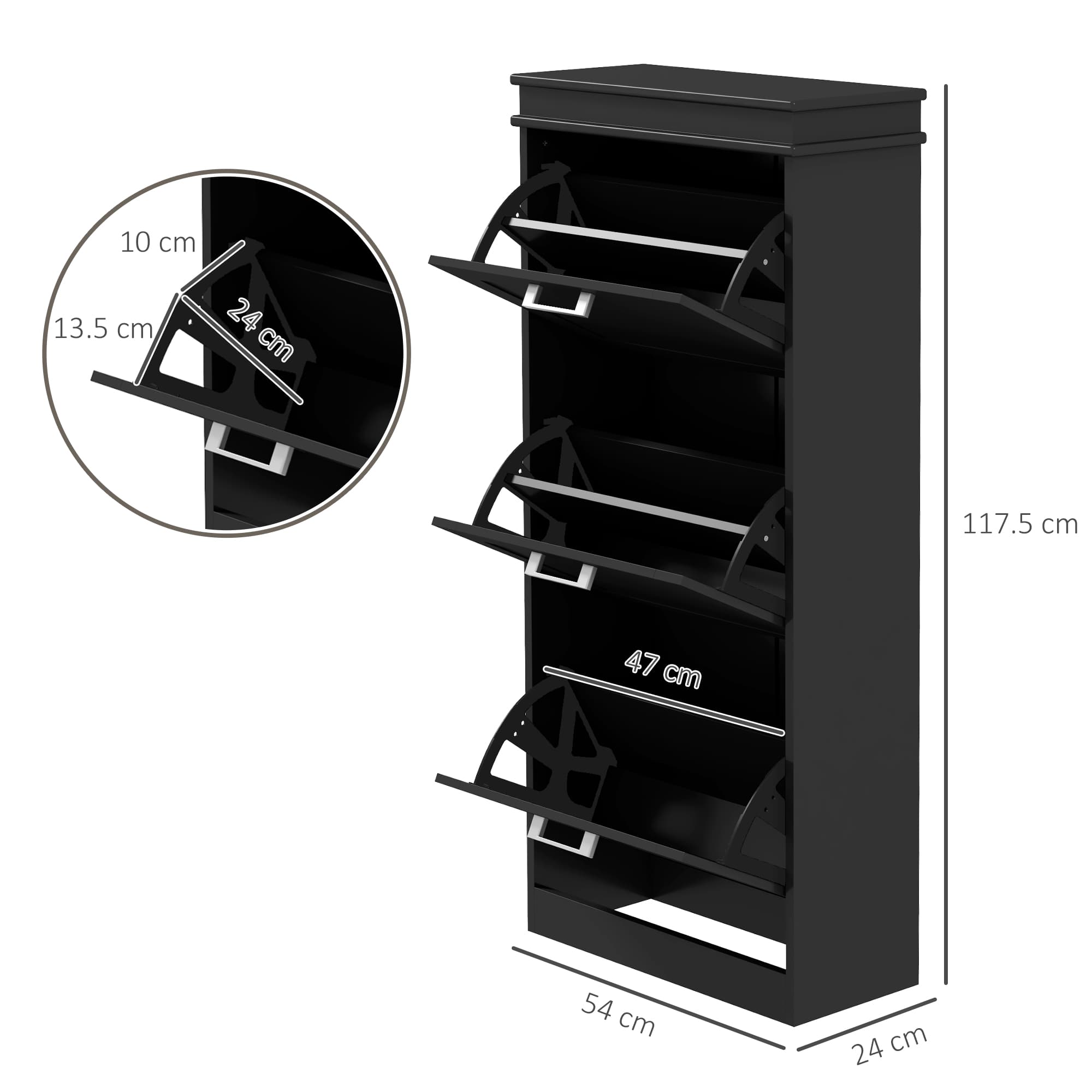 Effortless Hallway Organisation: Slimline Black Shoe Cabinet - image 5