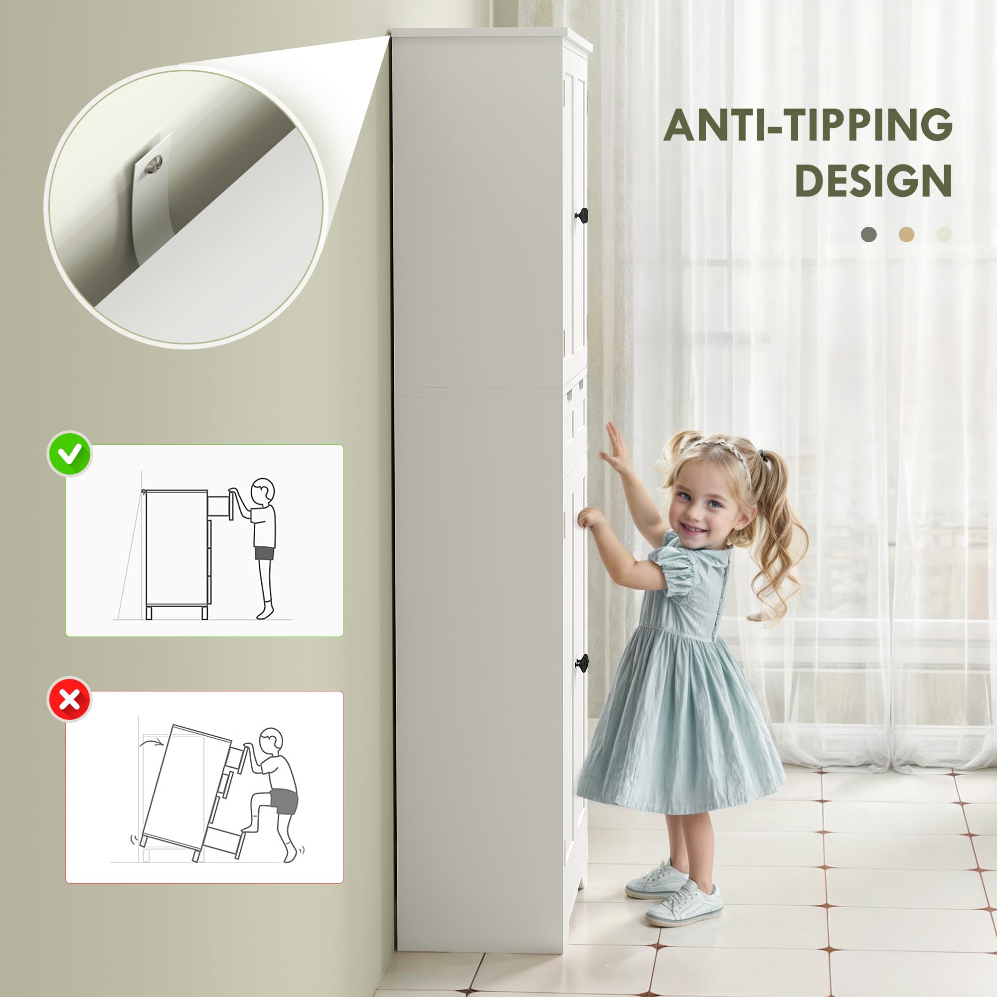 Transform Your Space with this Tall White Bathroom Cabinet - image 4