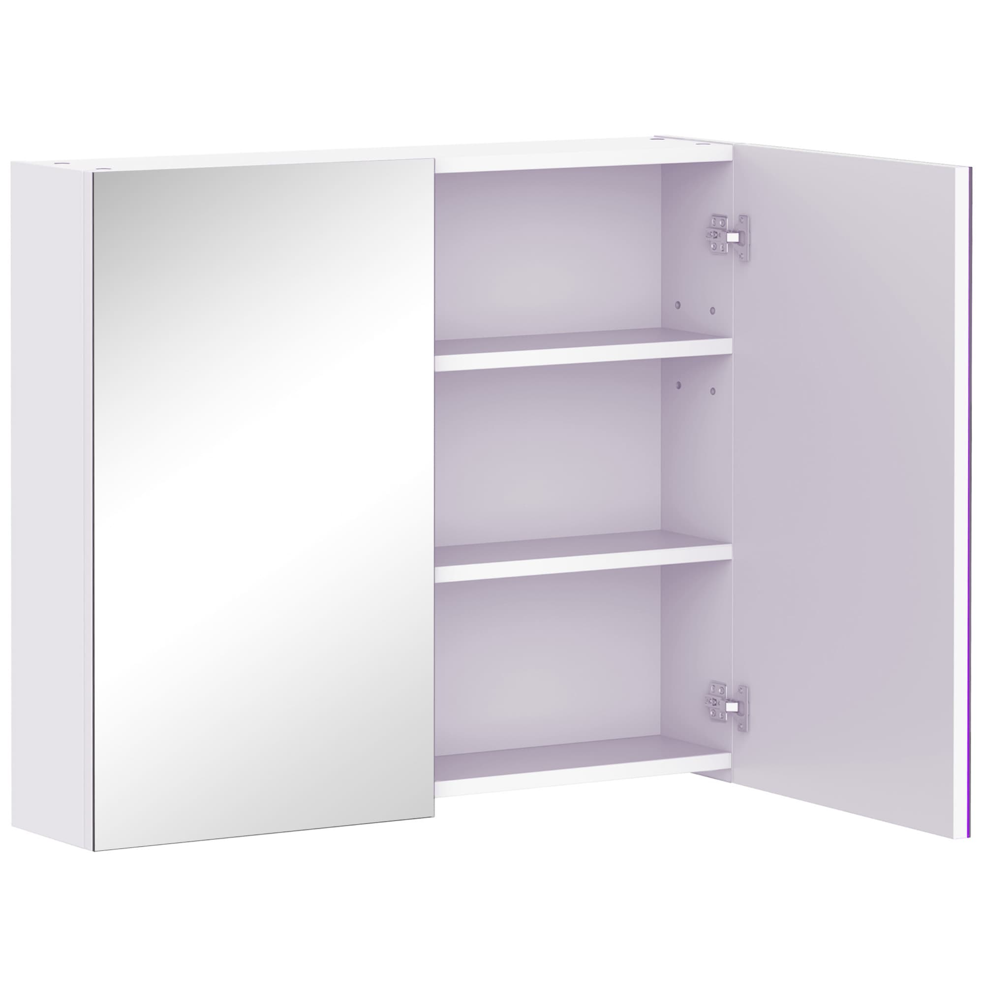 Transform Your Space with this White Double Mirror Cabinet - White