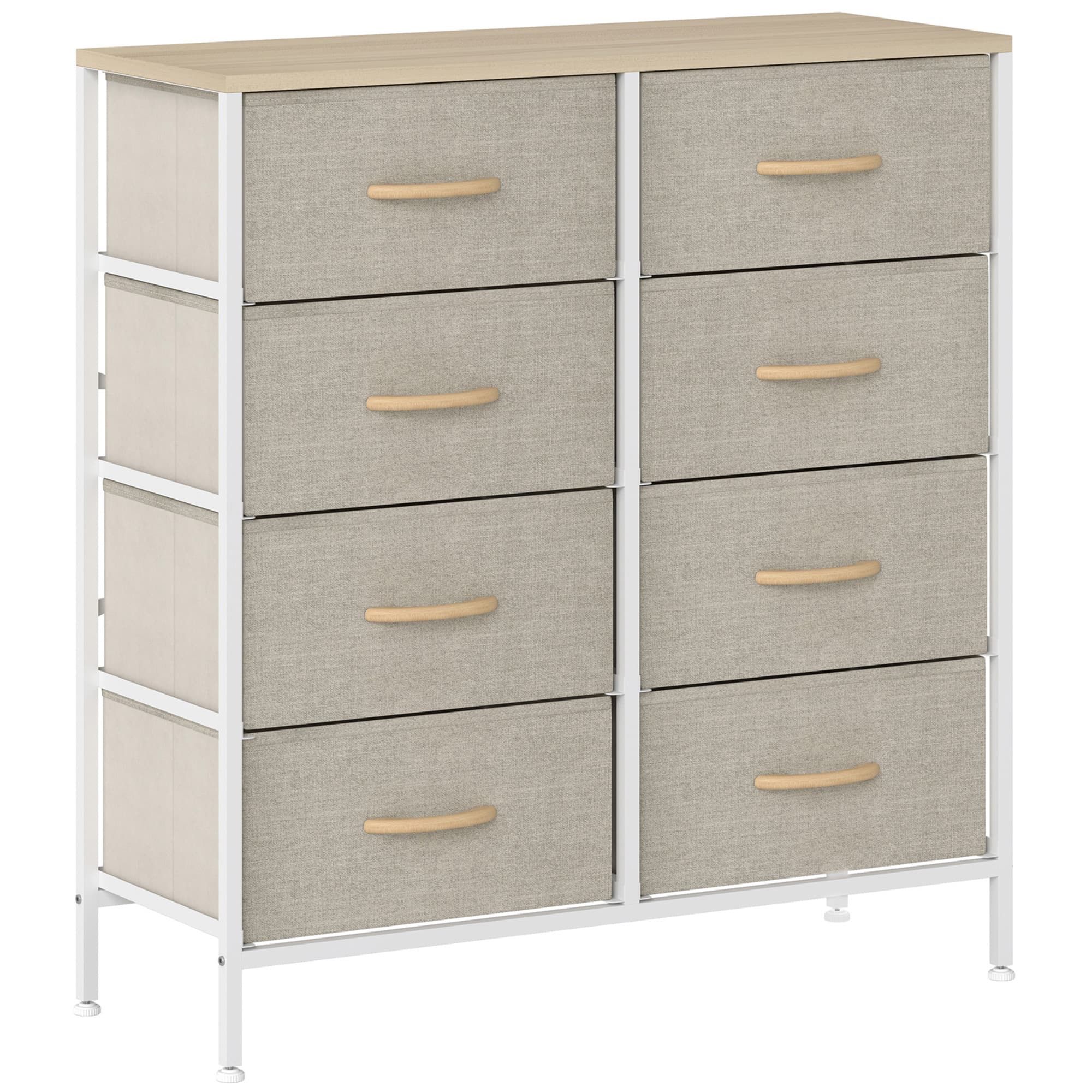 Transform Your Space with this 8-Drawer Fabric Chest - Maple wood effect