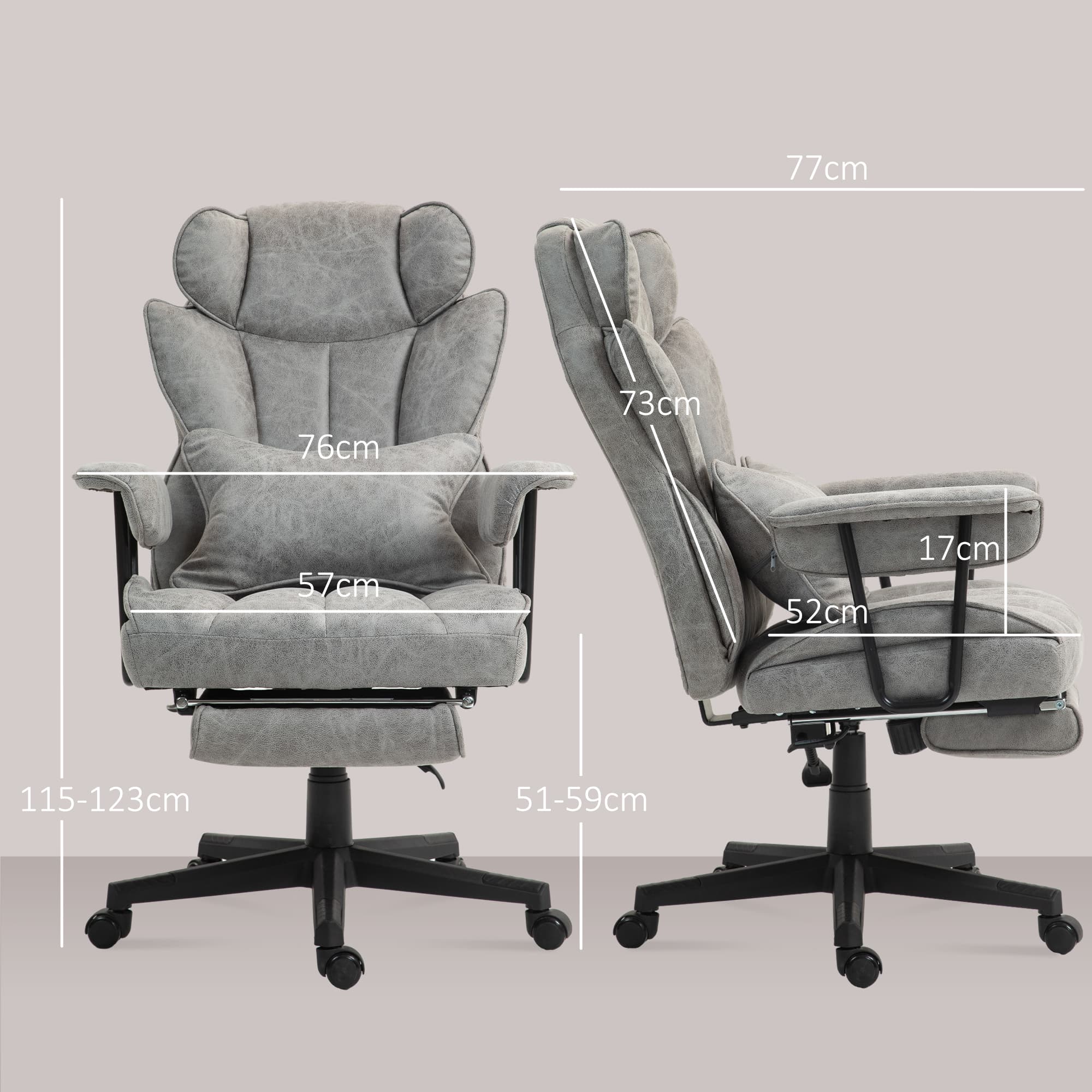 Ergonomic Grey Executive Office Chair With Retractable Footrest - image 1