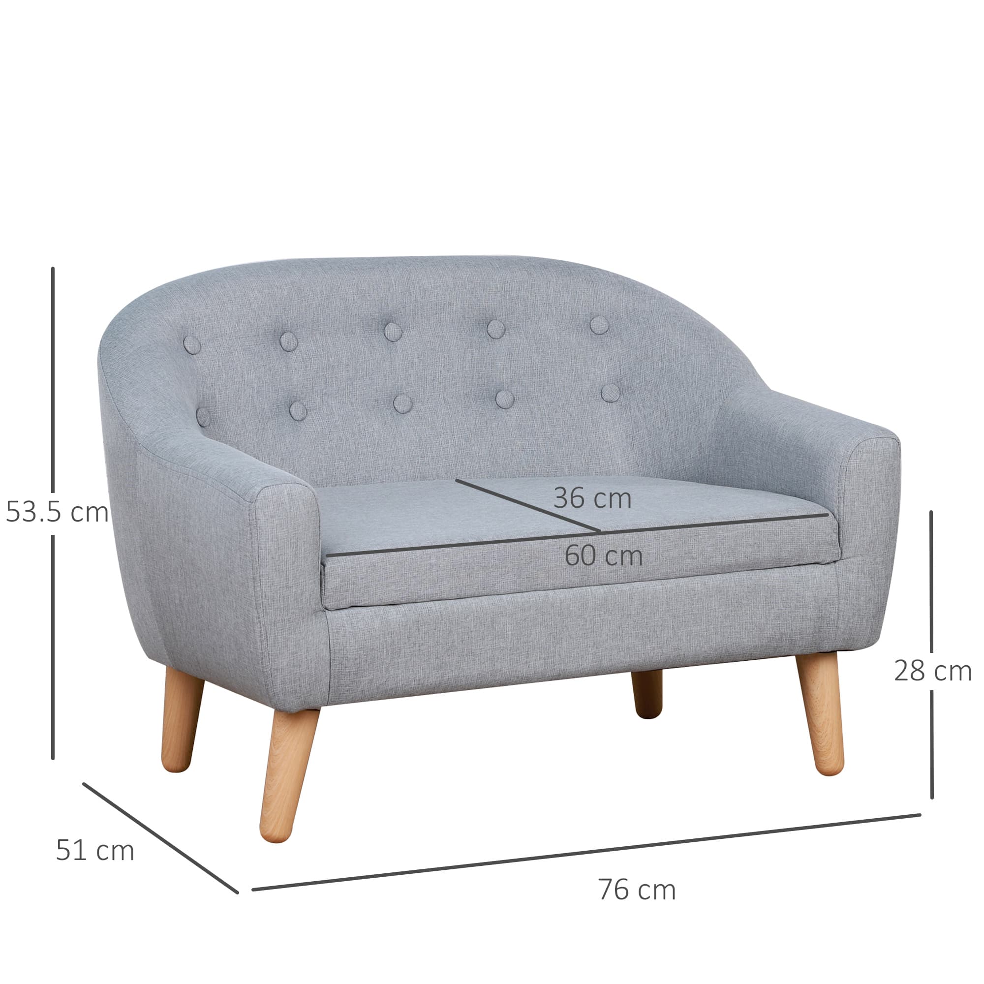 Transform Their Playroom with this Grey 2-Seater Kids Sofa - image 3