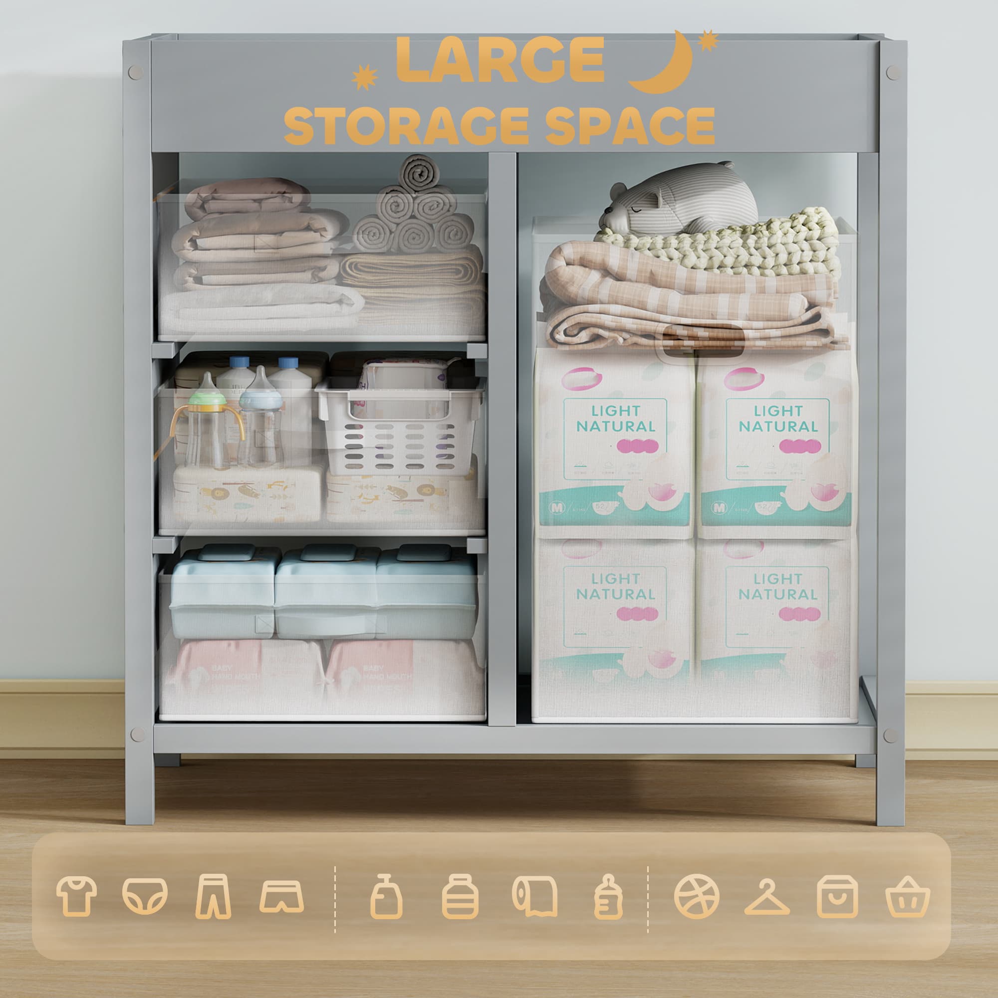 Effortless Nappy Changes with Our Grey 4-Drawer Unit - image 1