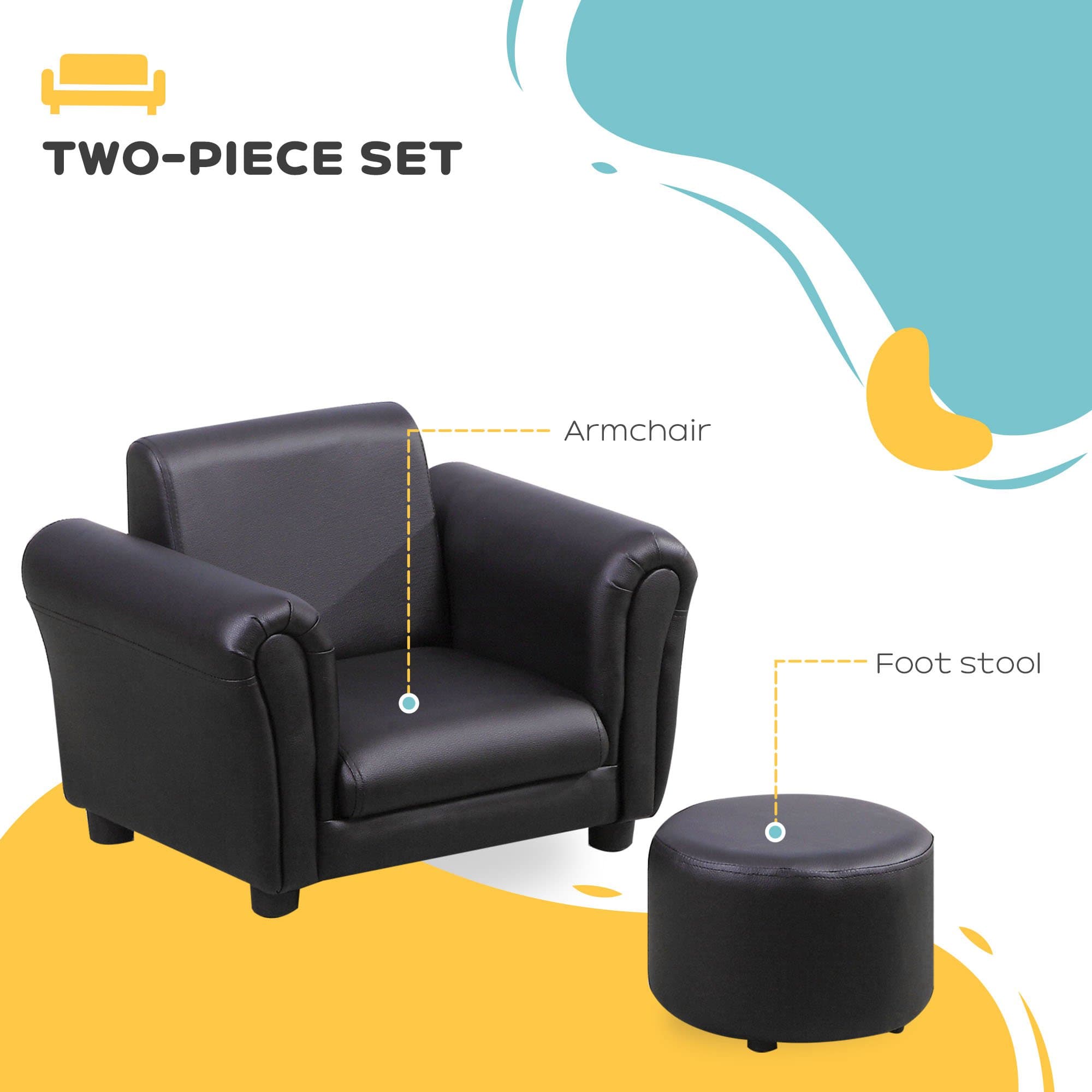 Transform Their Space with this Black Toddler Armchair Set - image 3