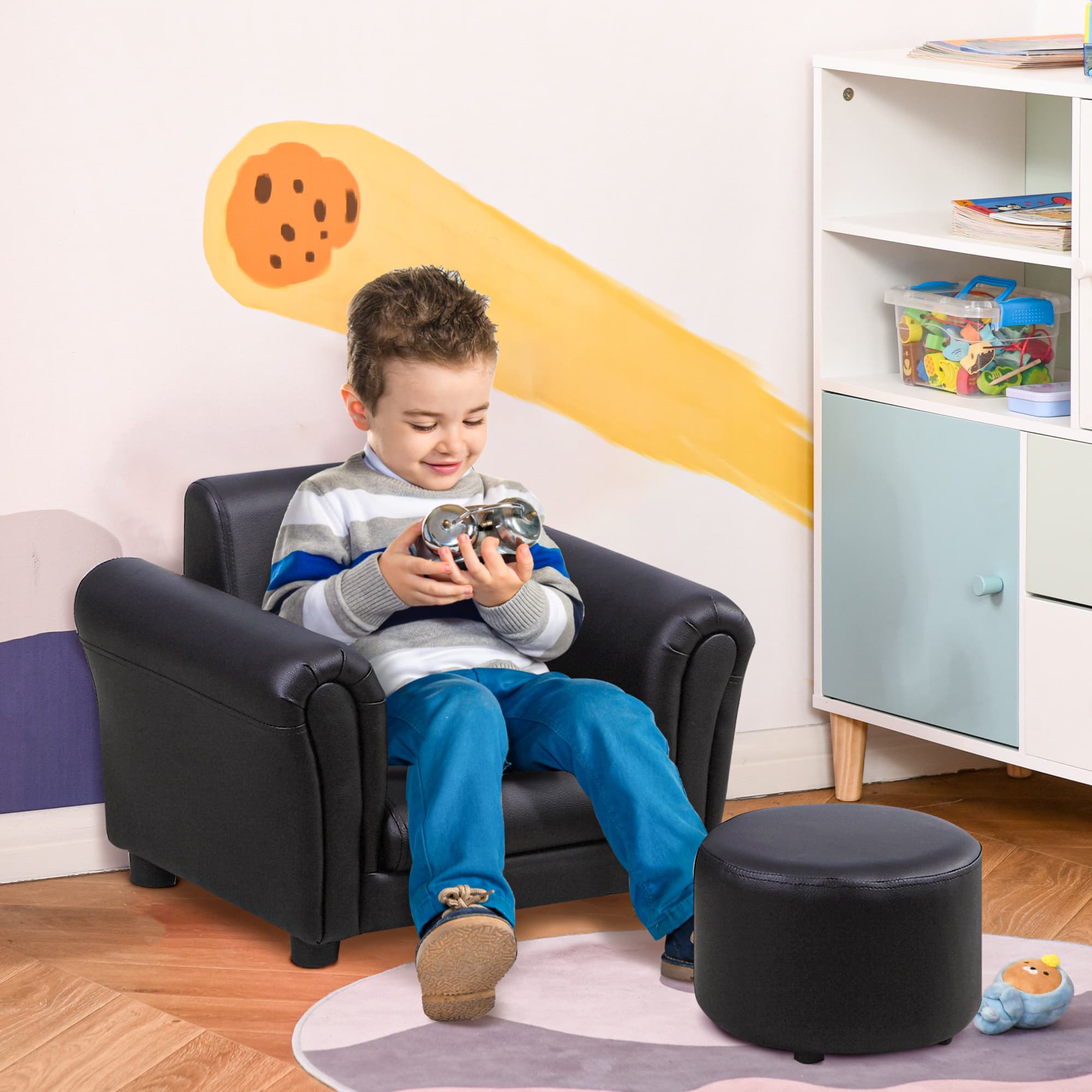 Transform Their Space with this Black Toddler Armchair Set - image 4