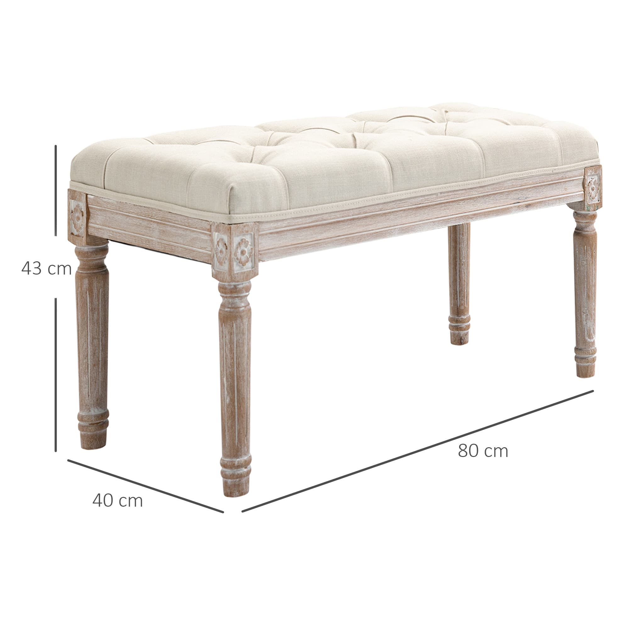 Transform Your Space with this Cream Tufted Bedroom Bench - image 3
