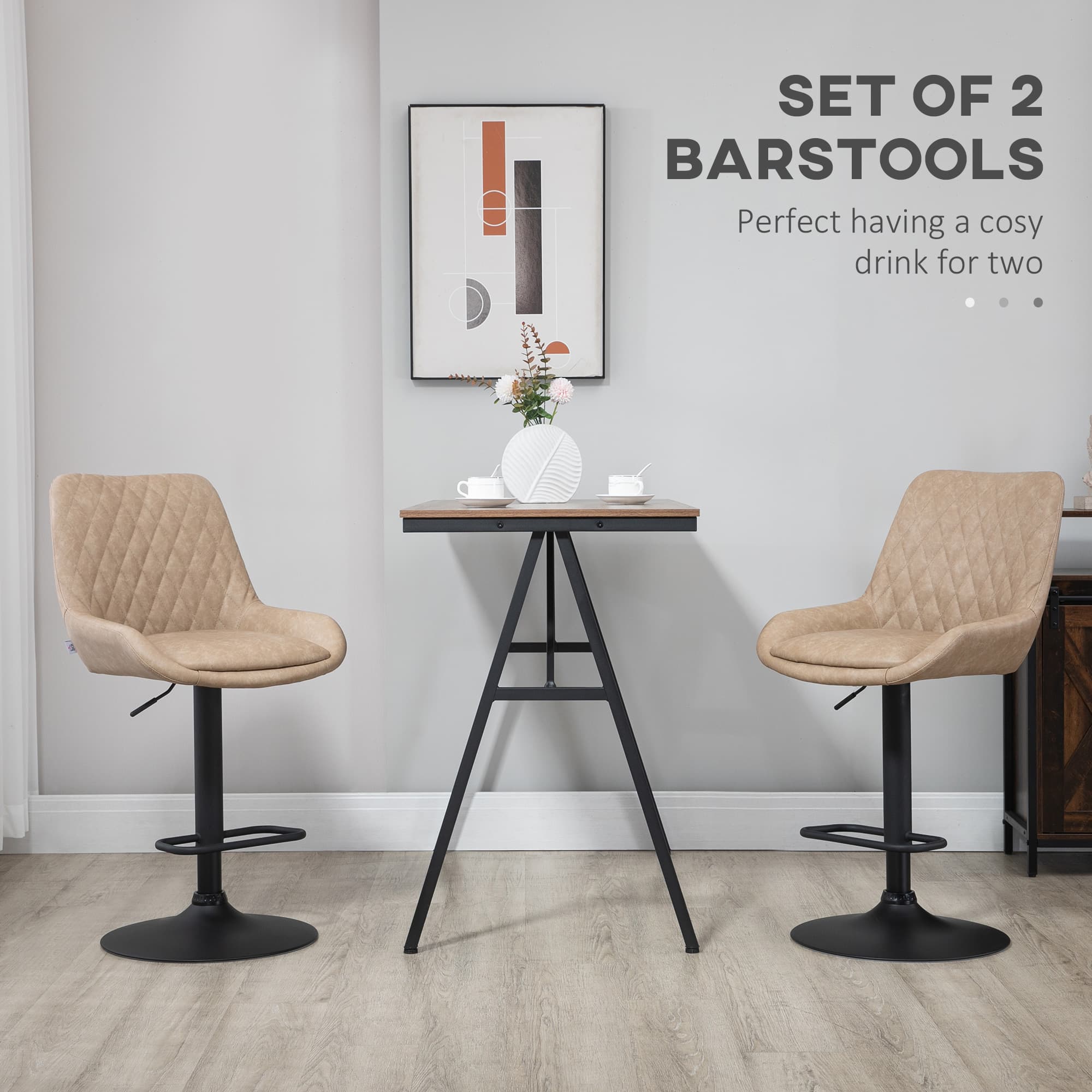 Transform Your Kitchen with Retro Light Khaki Bar Stools - image 4