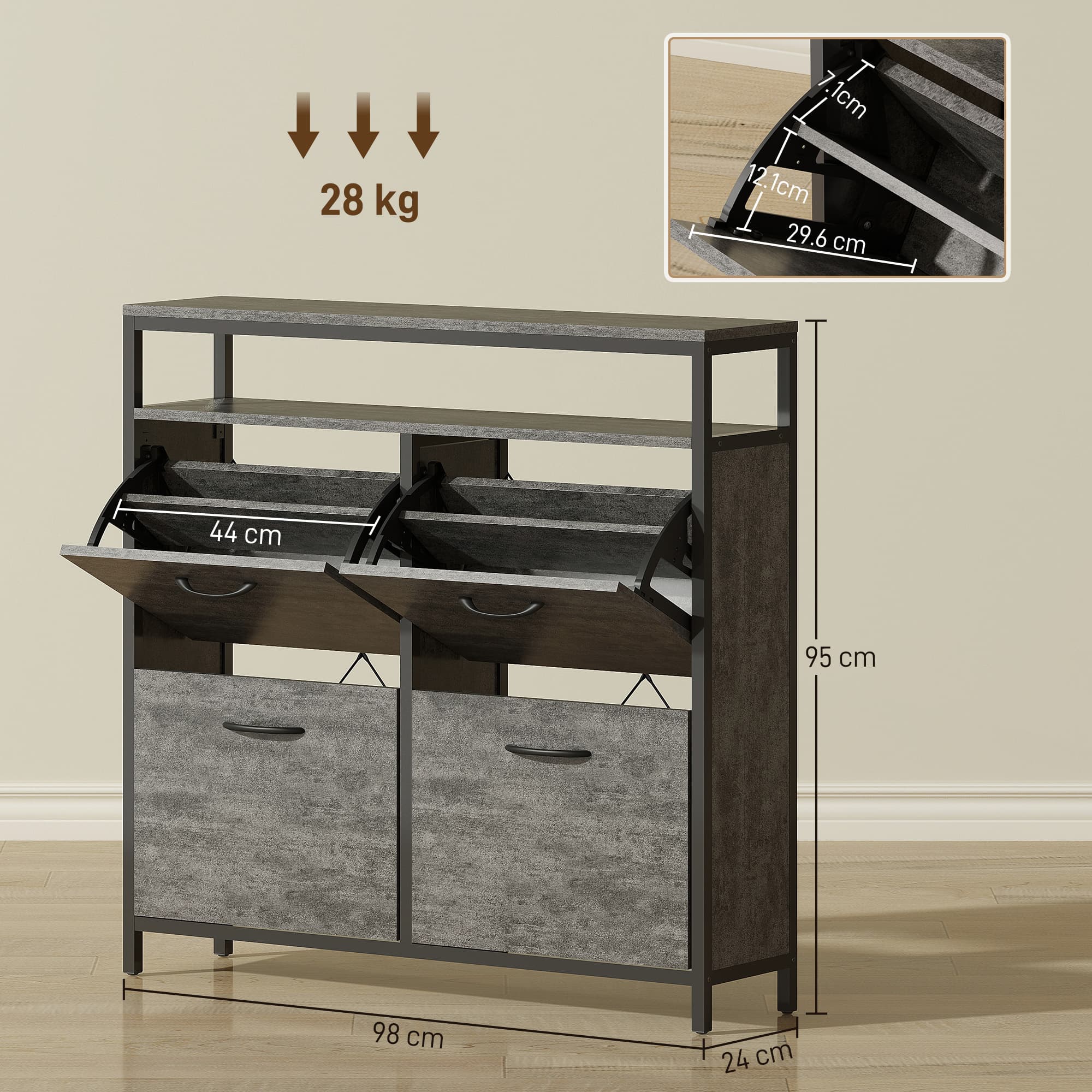 Transform Your Hallway with this Slim Industrial Shoe Cabinet - image 3