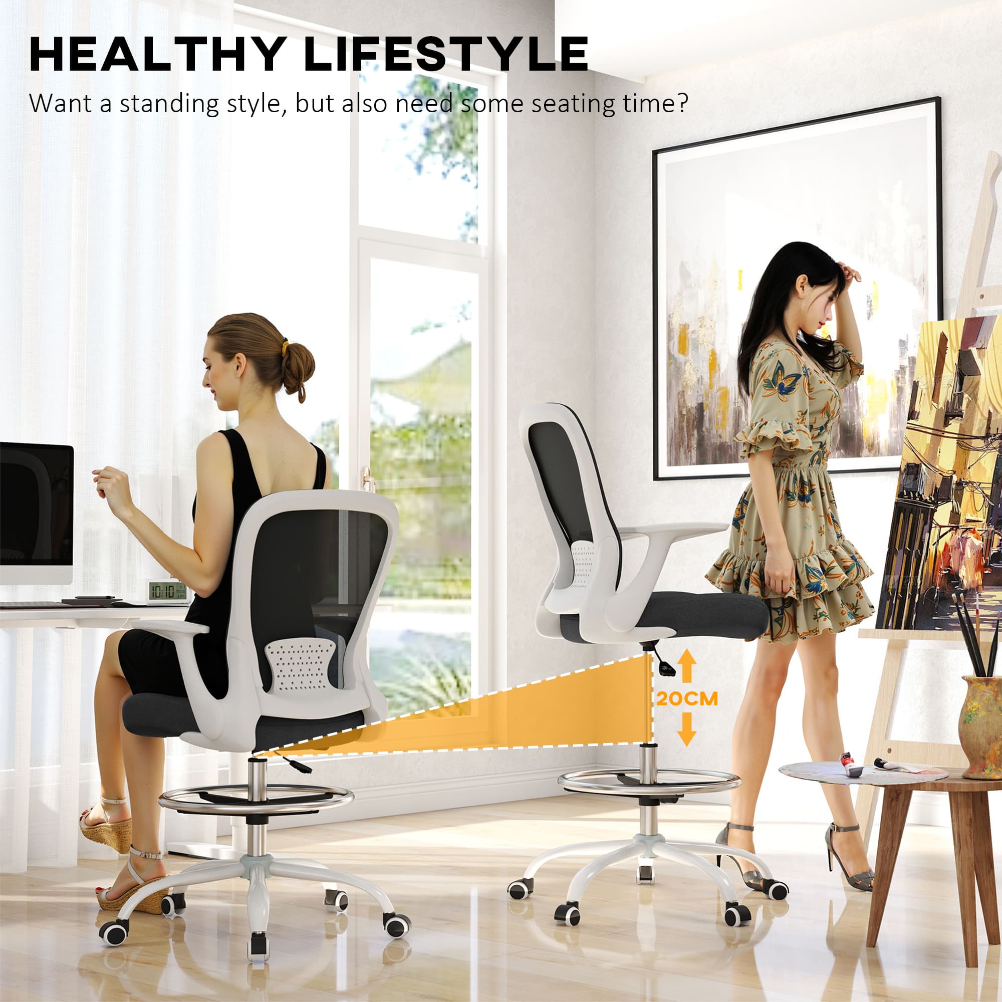 Ergonomic Mesh Draughtsman Chair for Elevated Comfort - image 1