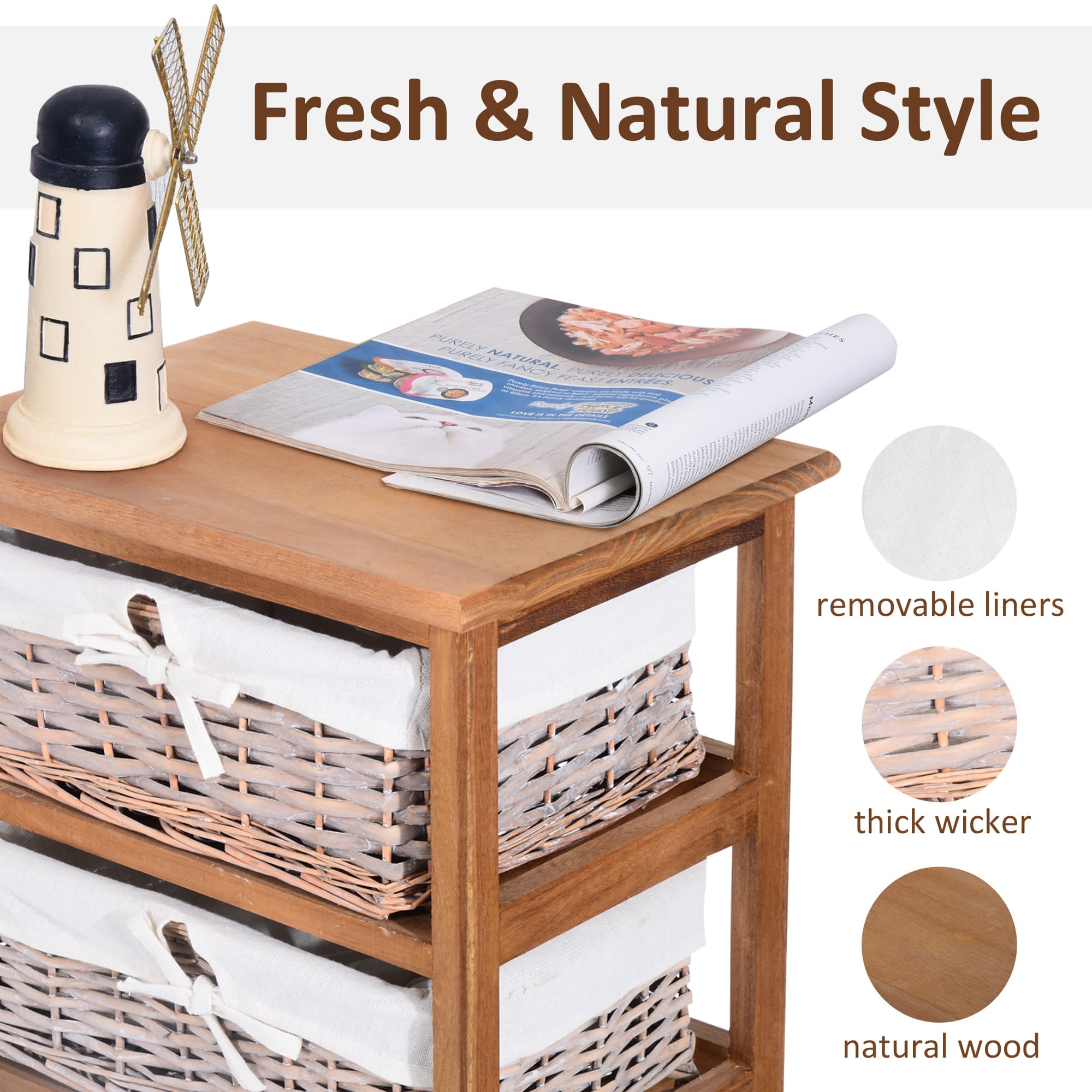 Effortless Organisation: 5-Drawer Natural Wicker Storage Unit - image 5