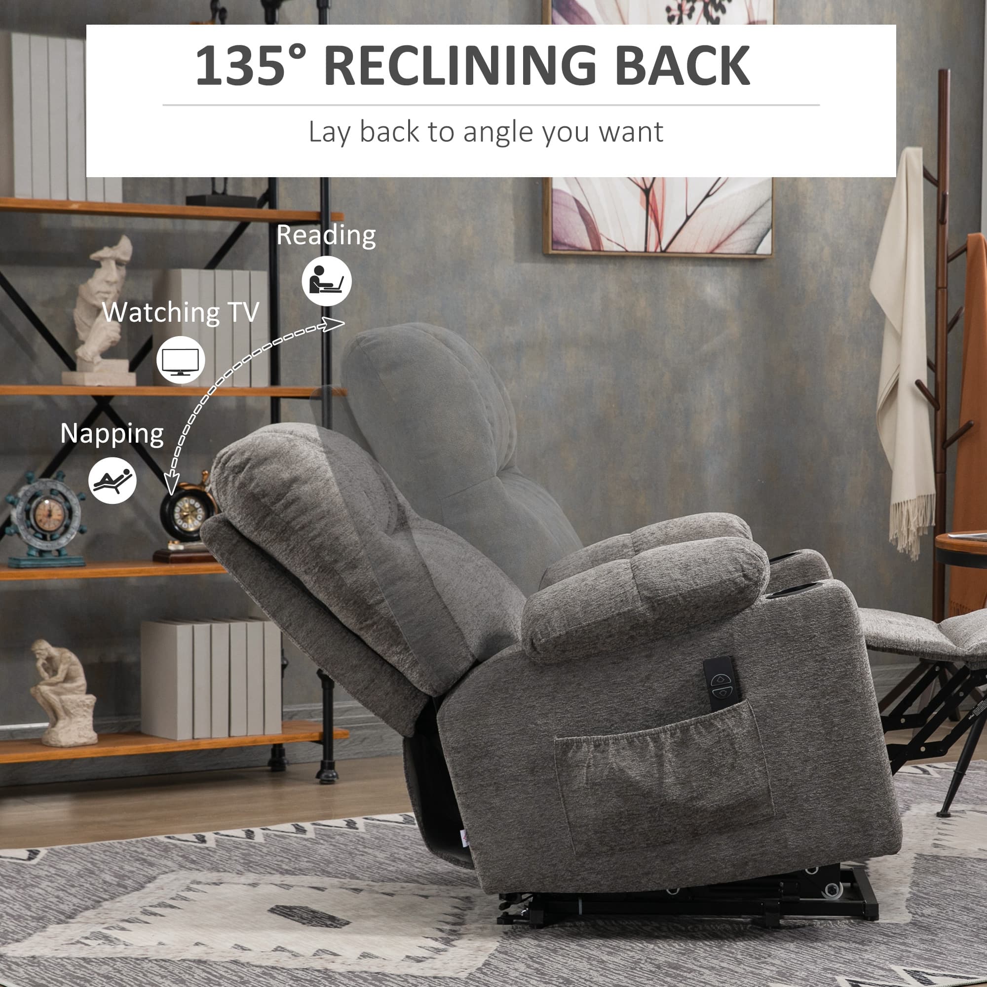 Effortless Comfort: Grey Velvet Electric Riser Recliner - image 4