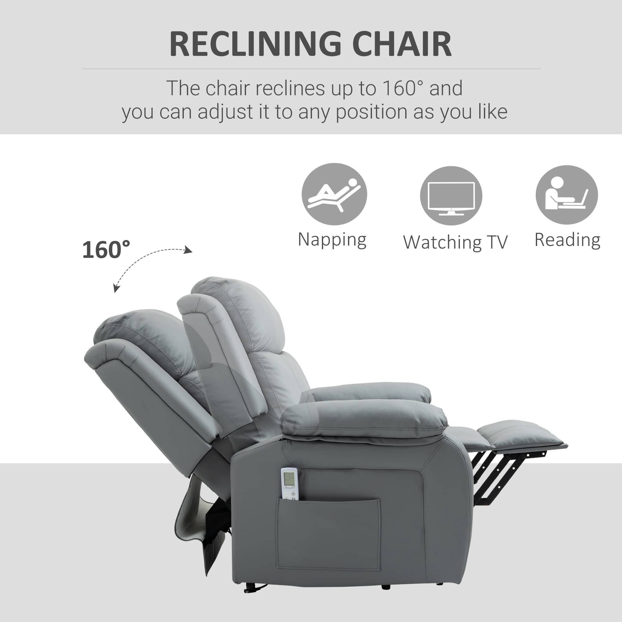 Effortless Comfort: Grey Electric Riser Recliner with Massage - image 3
