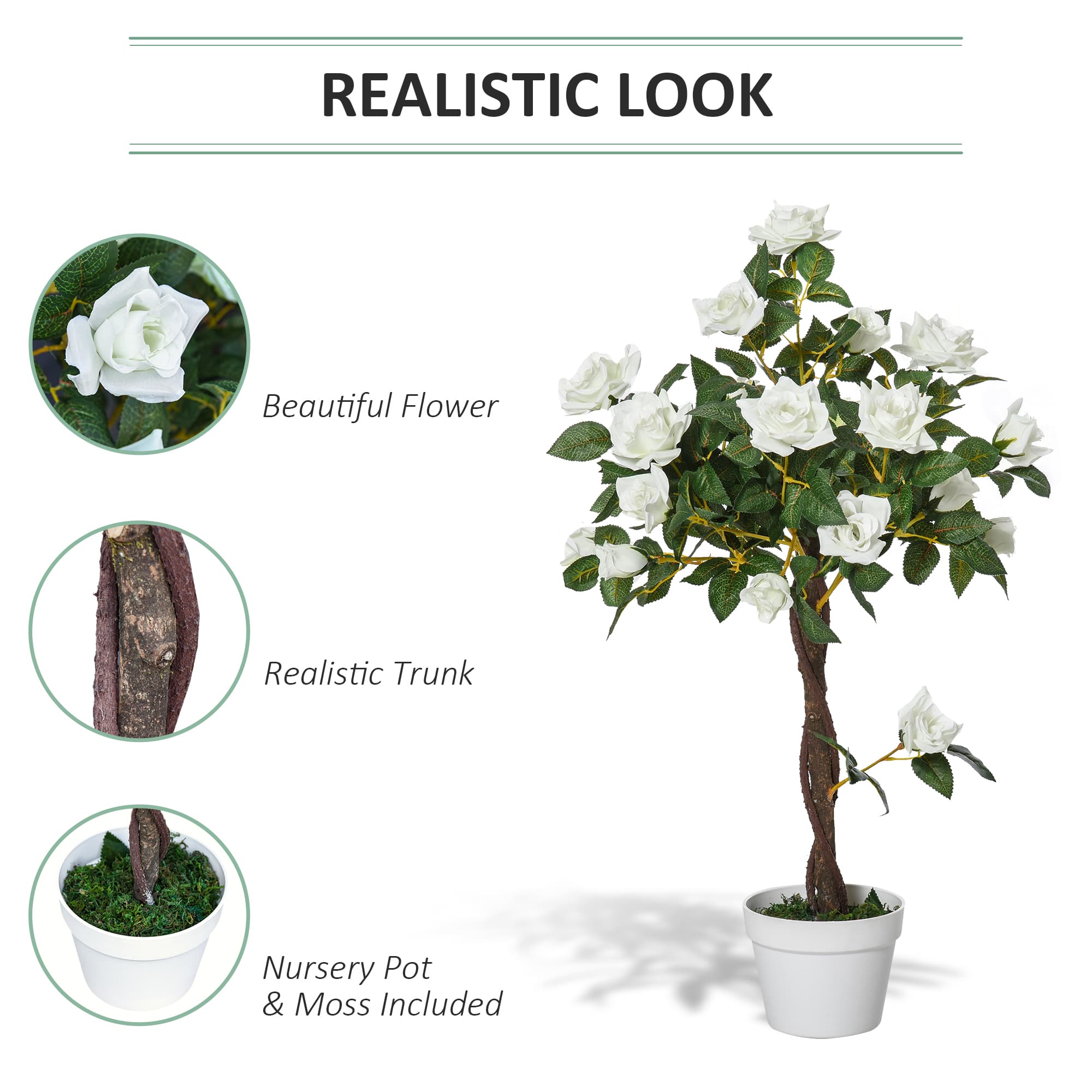 Faux White Rose Tree That Never Needs Watering - image 9