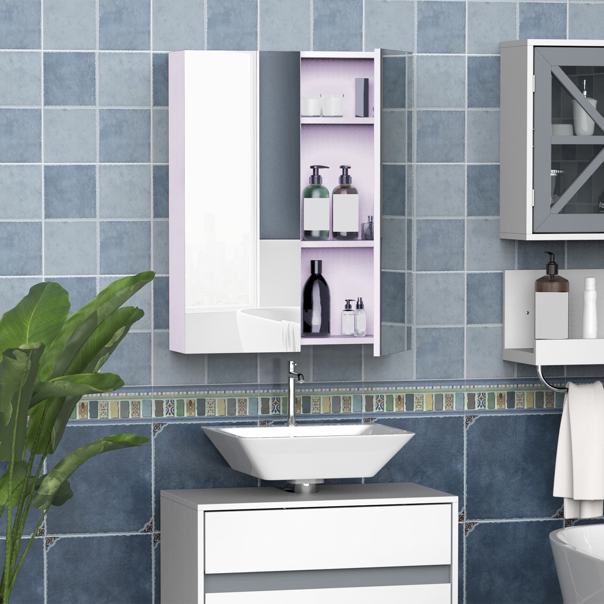 Transform Your Bathroom With This White Double Mirror Cabinet - image 1