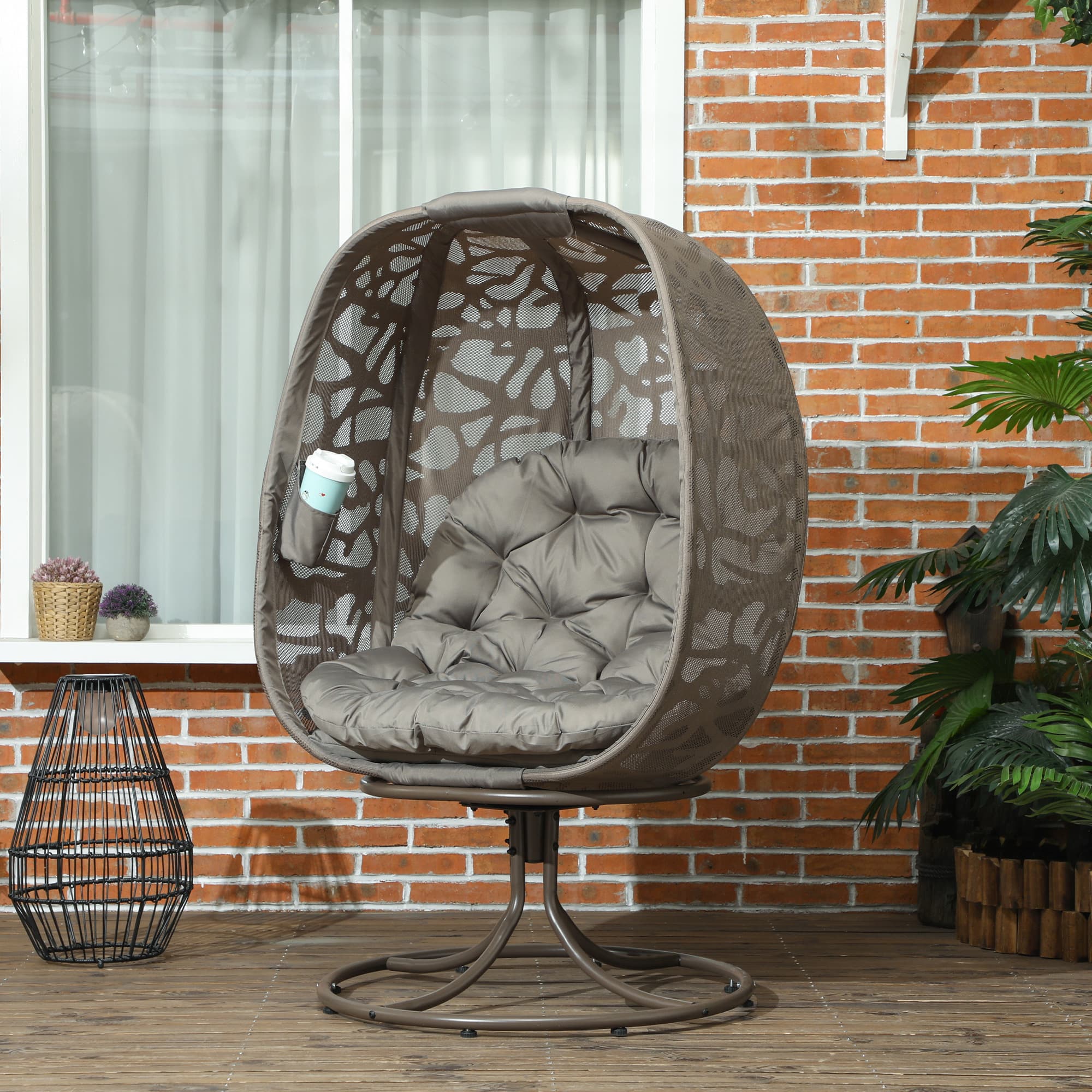 Transform Your Space with the Sand Brown Swivel Egg Chair - image 5