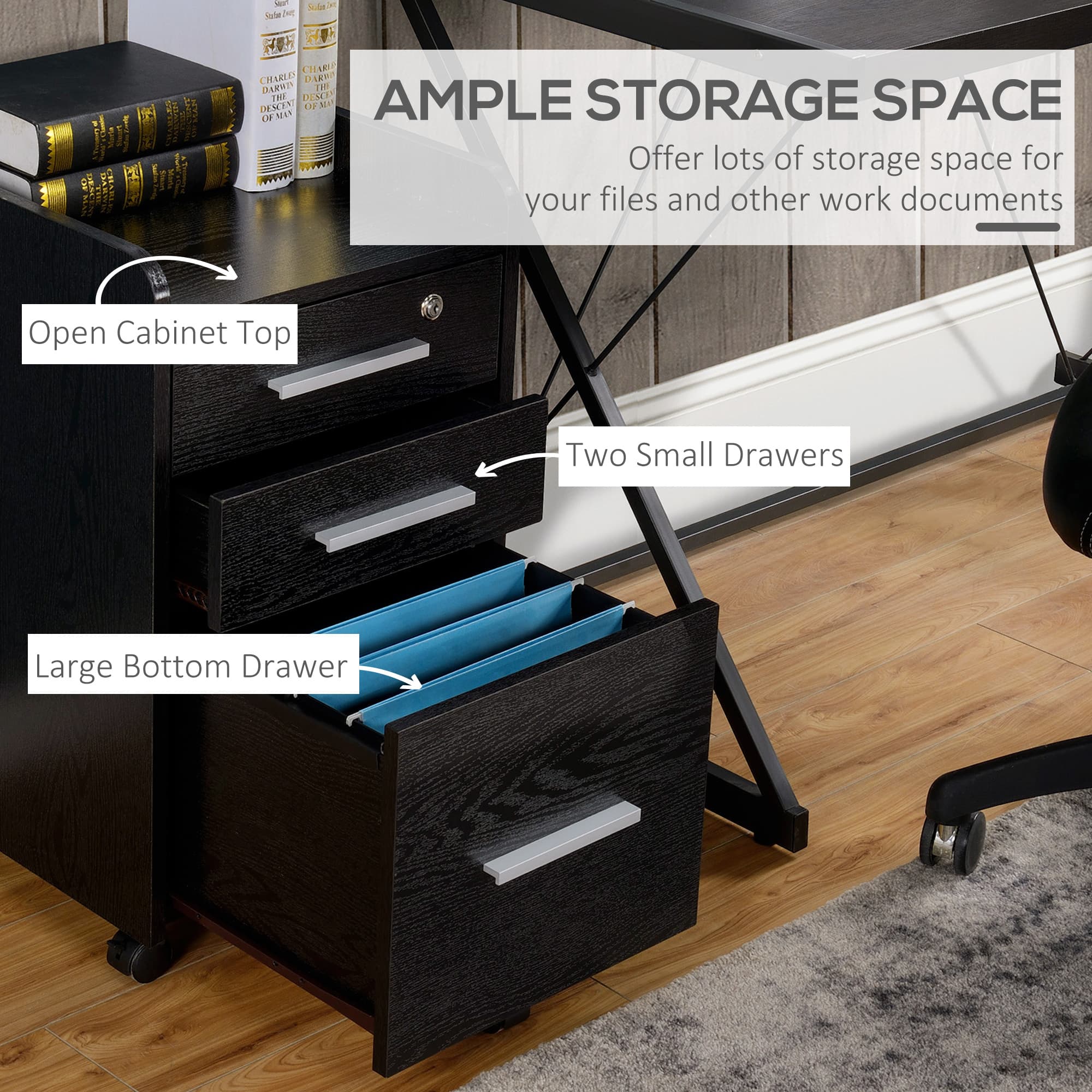 Secure Your Workspace with this Black 3-Drawer Filing Cabinet - image 5
