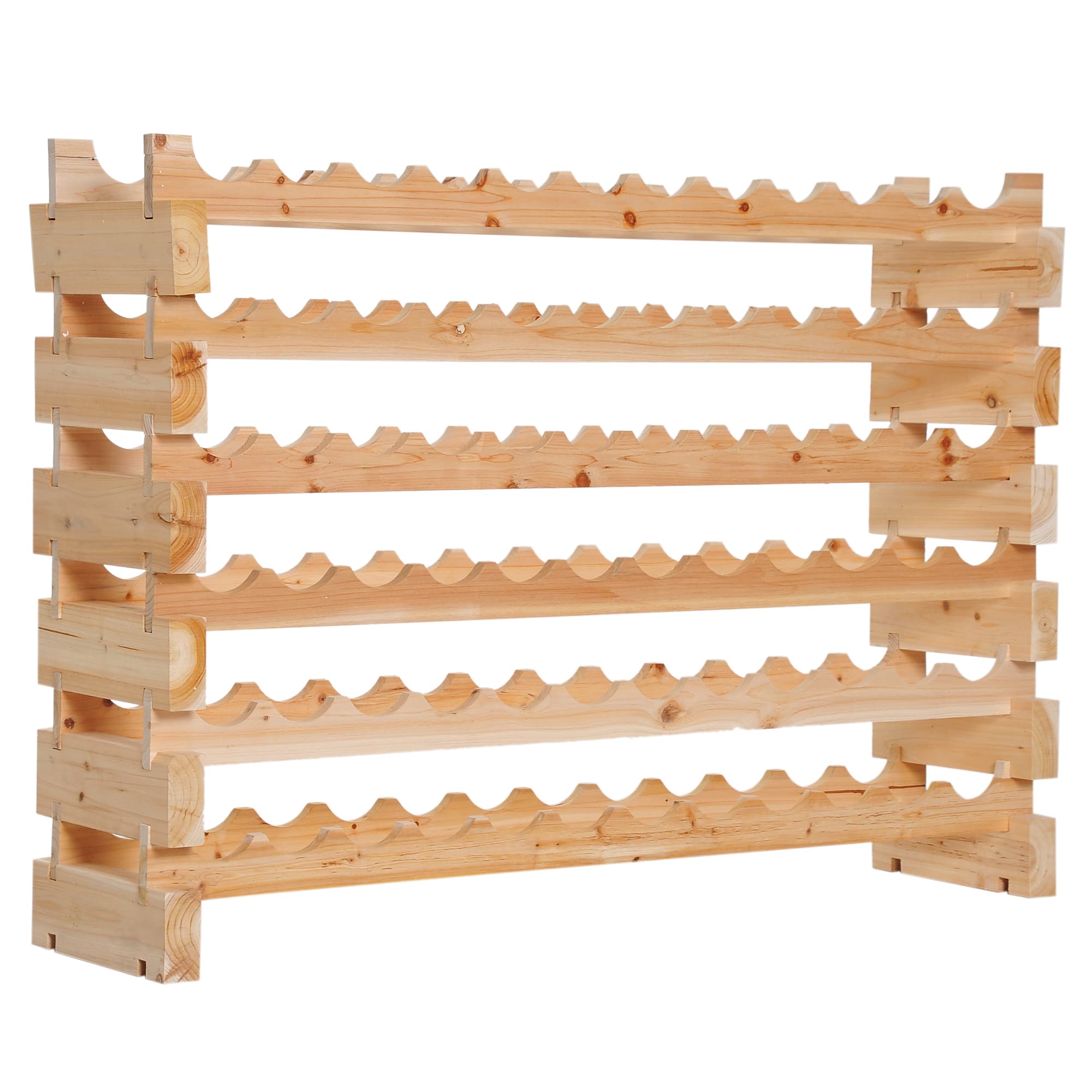 Transform Your Collection with this 72-Bottle Wooden Wine Rack - Natural wood