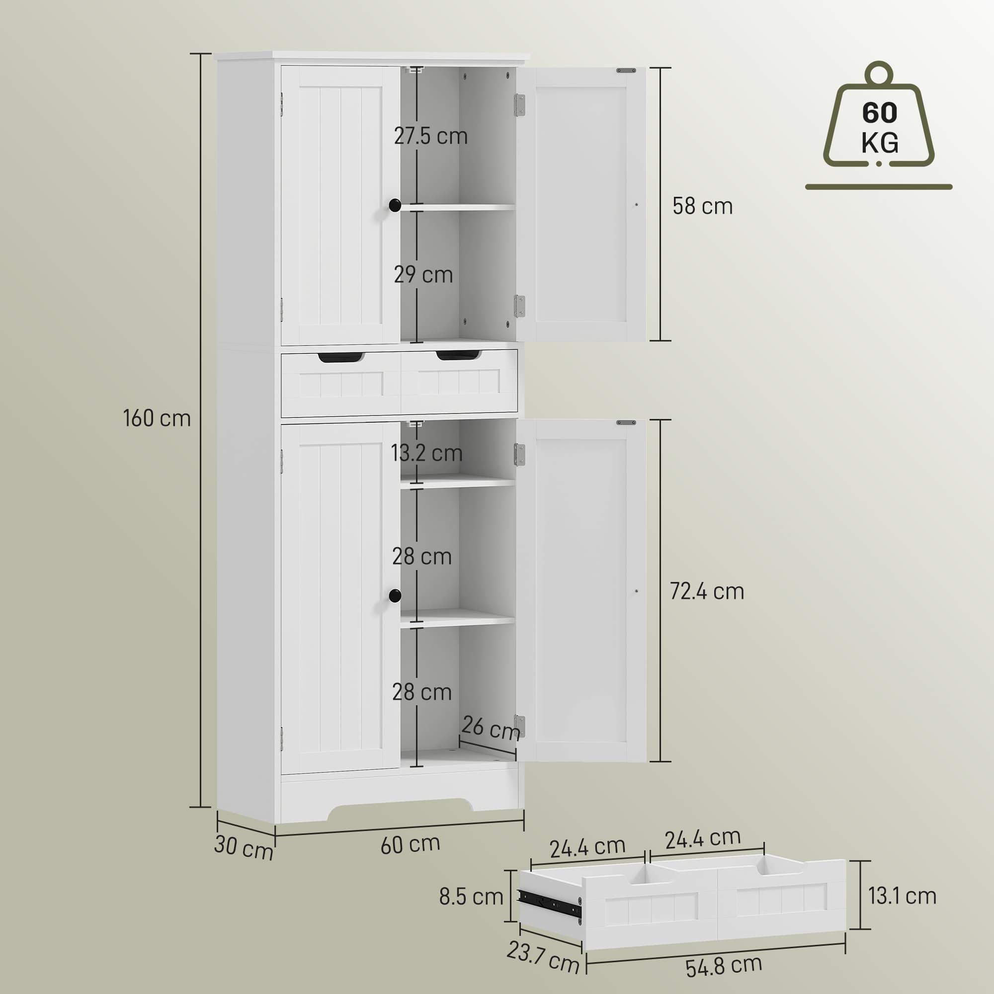 Transform Your Space with this Tall White Bathroom Cabinet - image 1