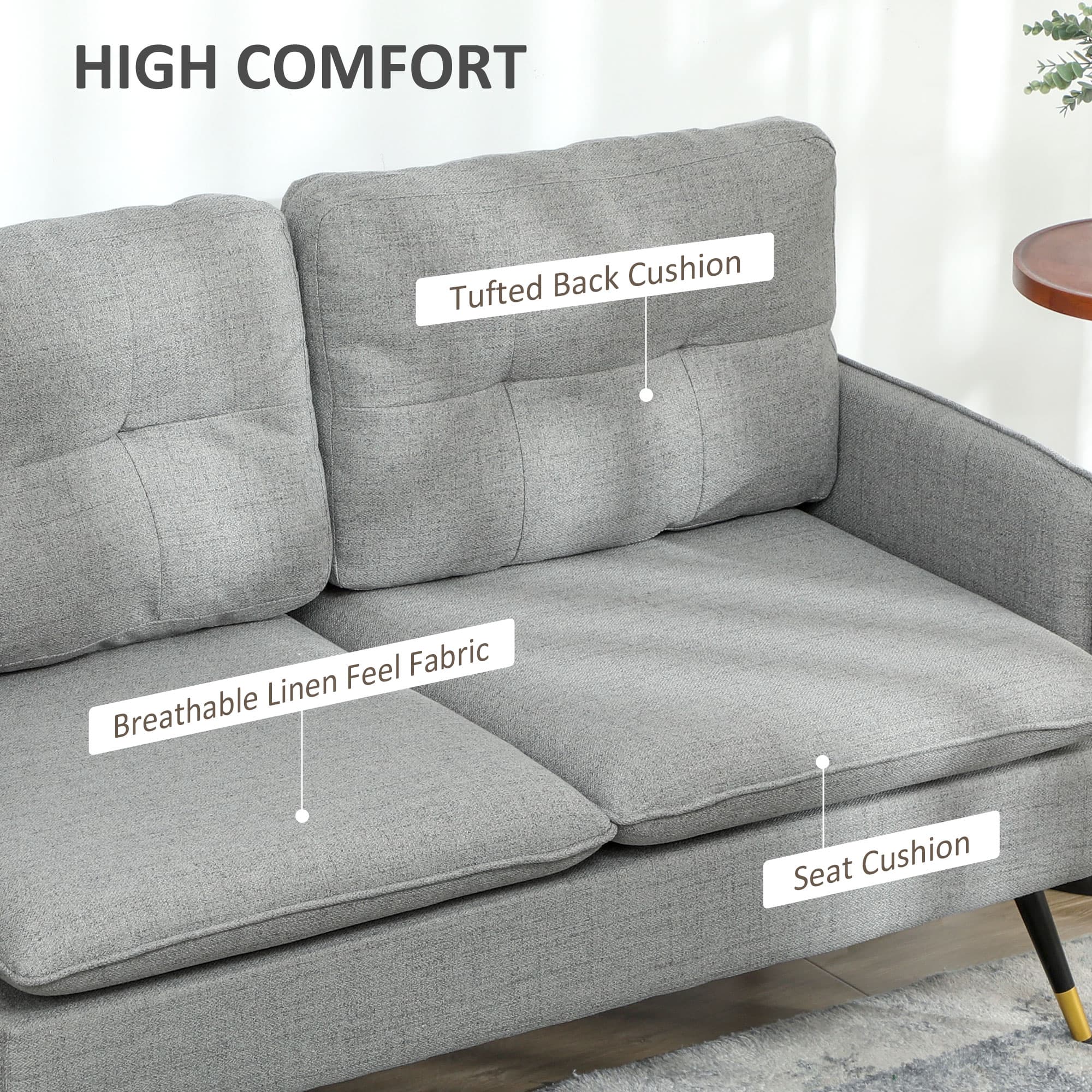 Transform Your Space with this Compact Grey Two Seater Sofa - image 5