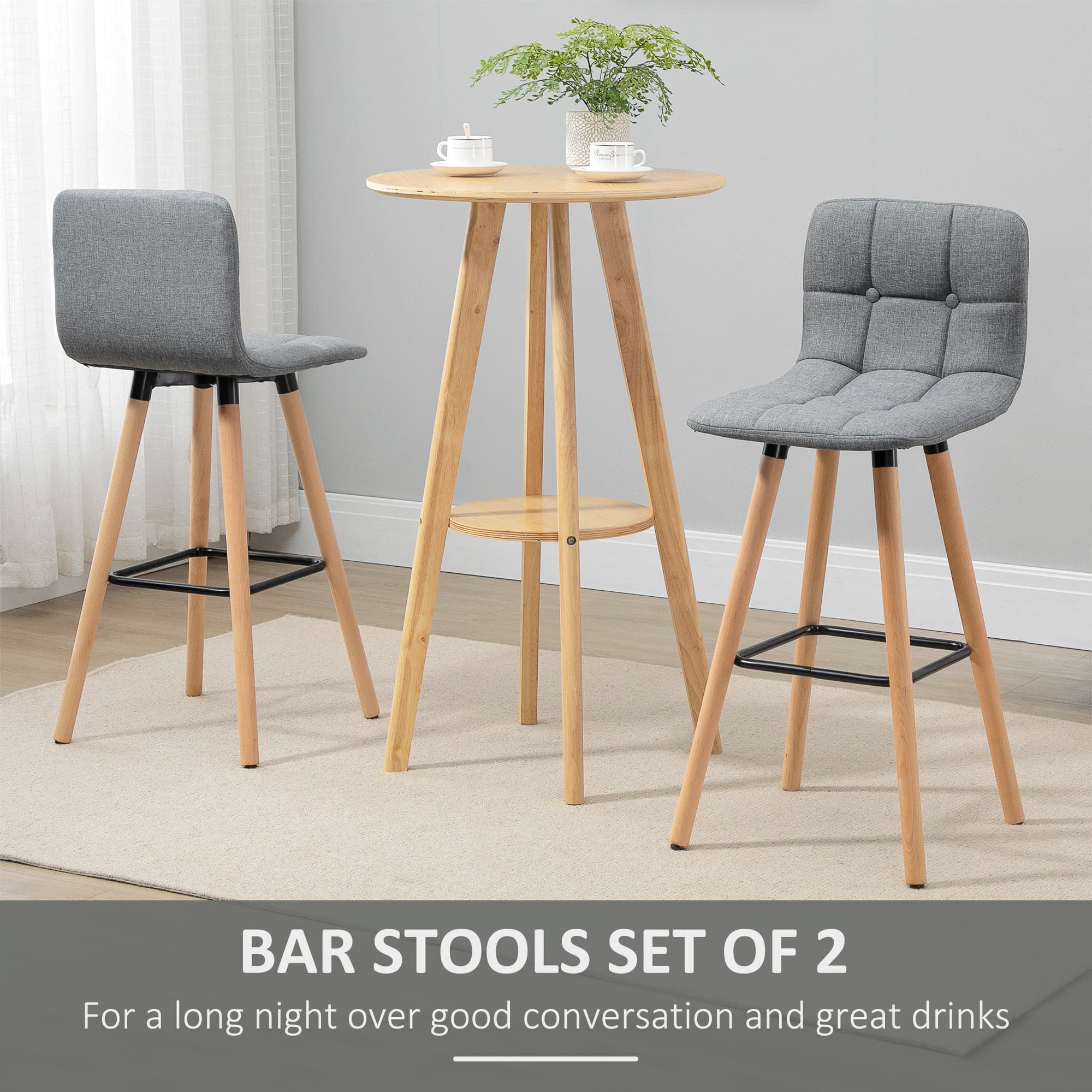 Transform Your Kitchen with Grey Button-Tufted Bar Stools - image 5