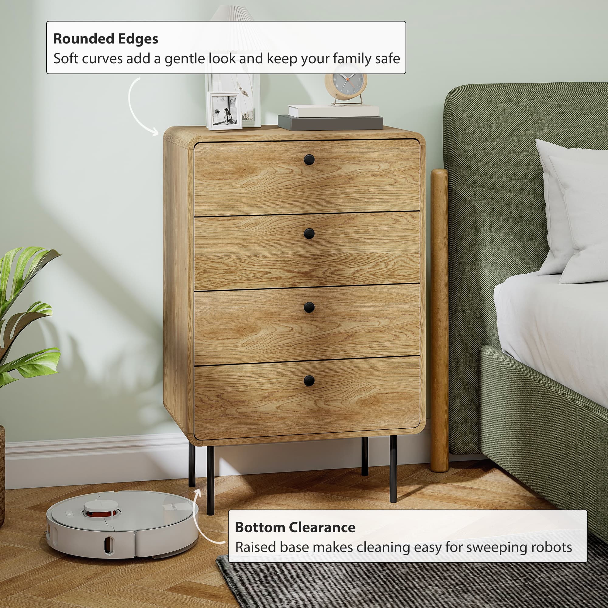 Transform Your Bedroom with this Modern Oak 4-Drawer Chest - image 5