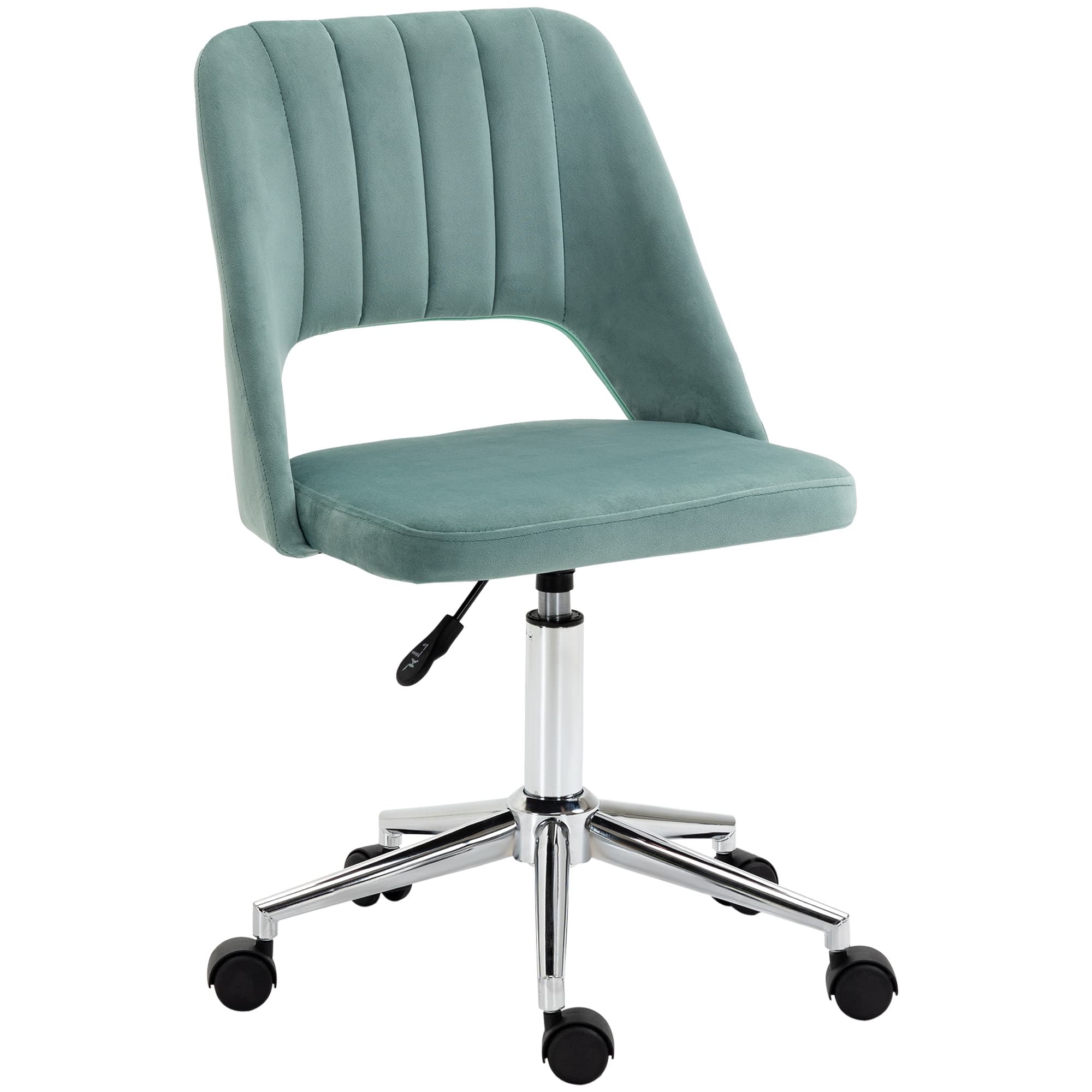 Transform Your Workspace with this Green Velvet Scallop Chair - Green